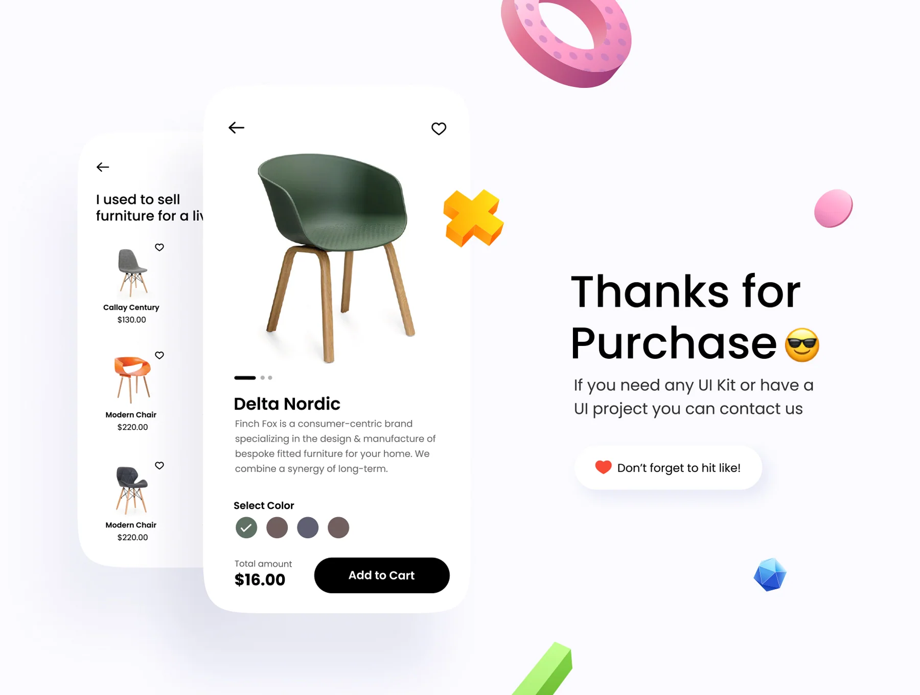 Furniture Mobile UI Kit 6