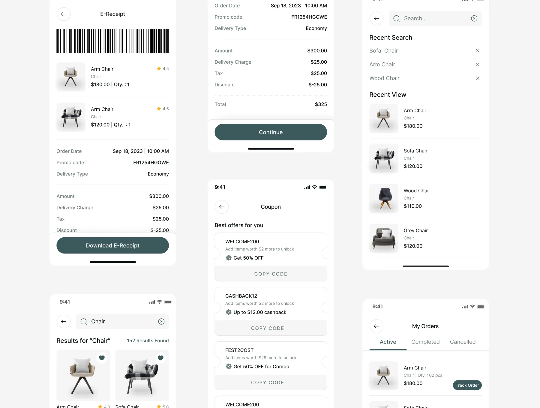 Furniture Store E-Commerce Mobile App UI Kit 6