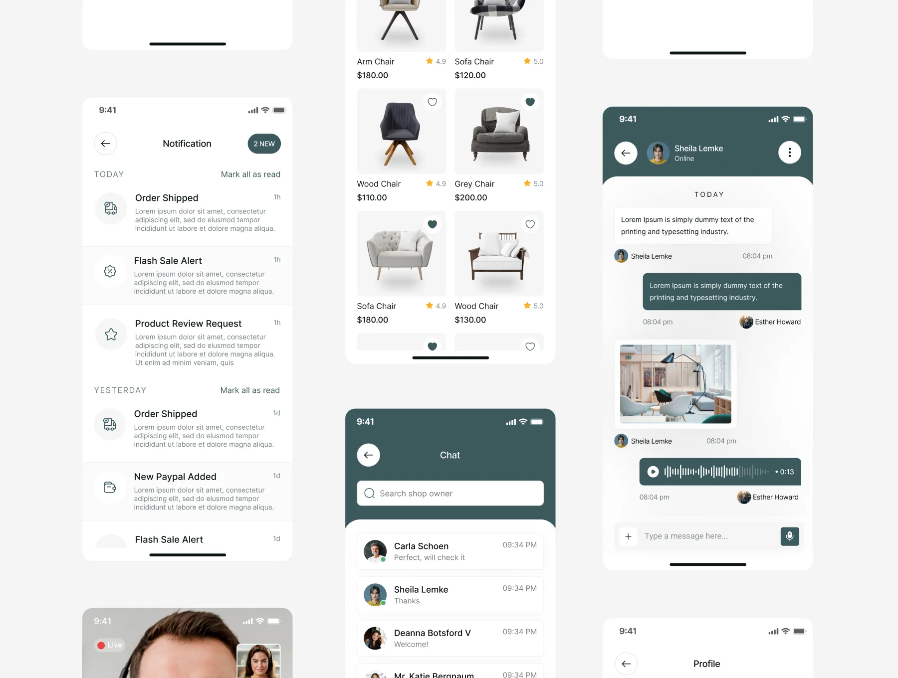 Furniture Store E-Commerce Mobile App UI Kit 8