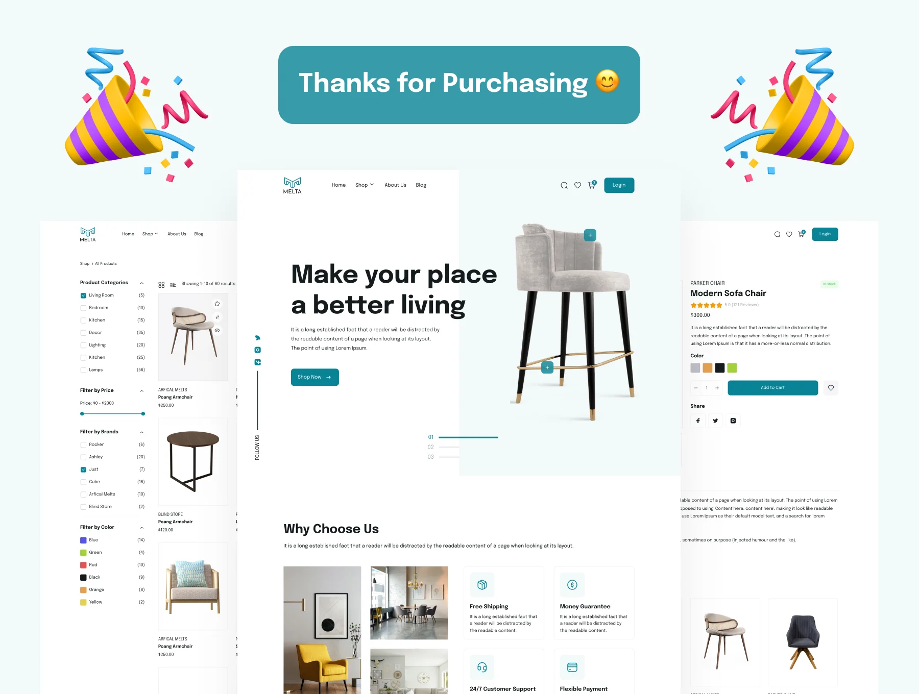 Furniture Ecommerce Web UI Kit 8