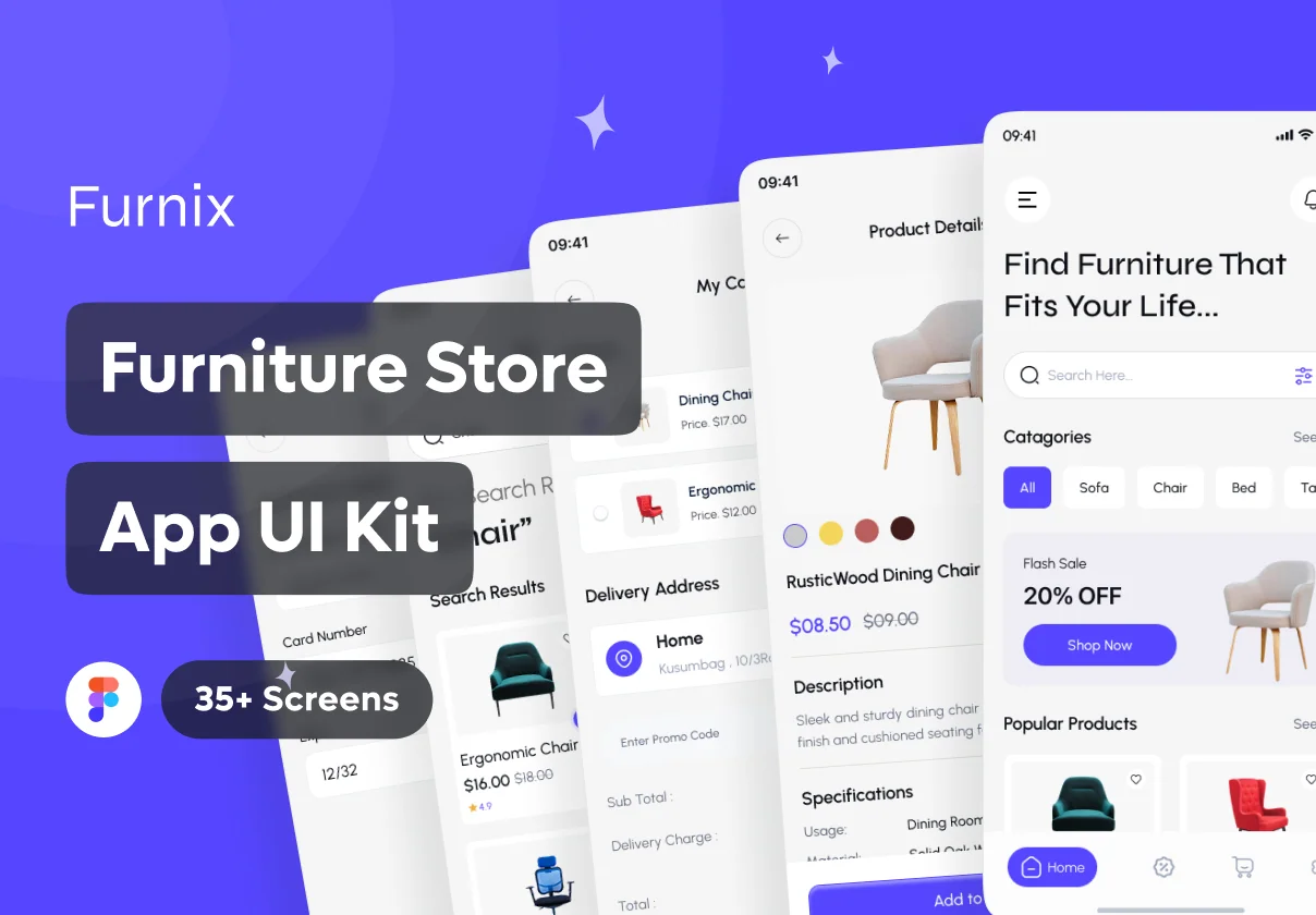 Furniture Store - Mobile App UI Kit