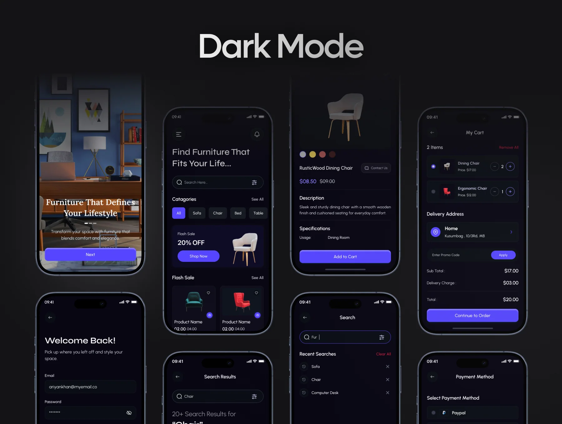 Furniture Store - Mobile App UI Kit