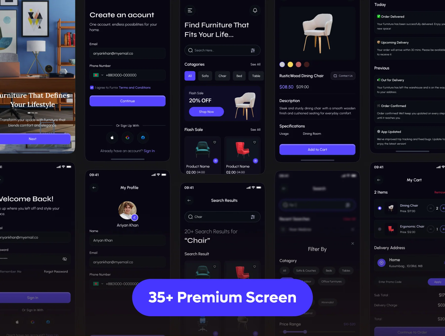 Furniture Store - Mobile App  UI Kit 2