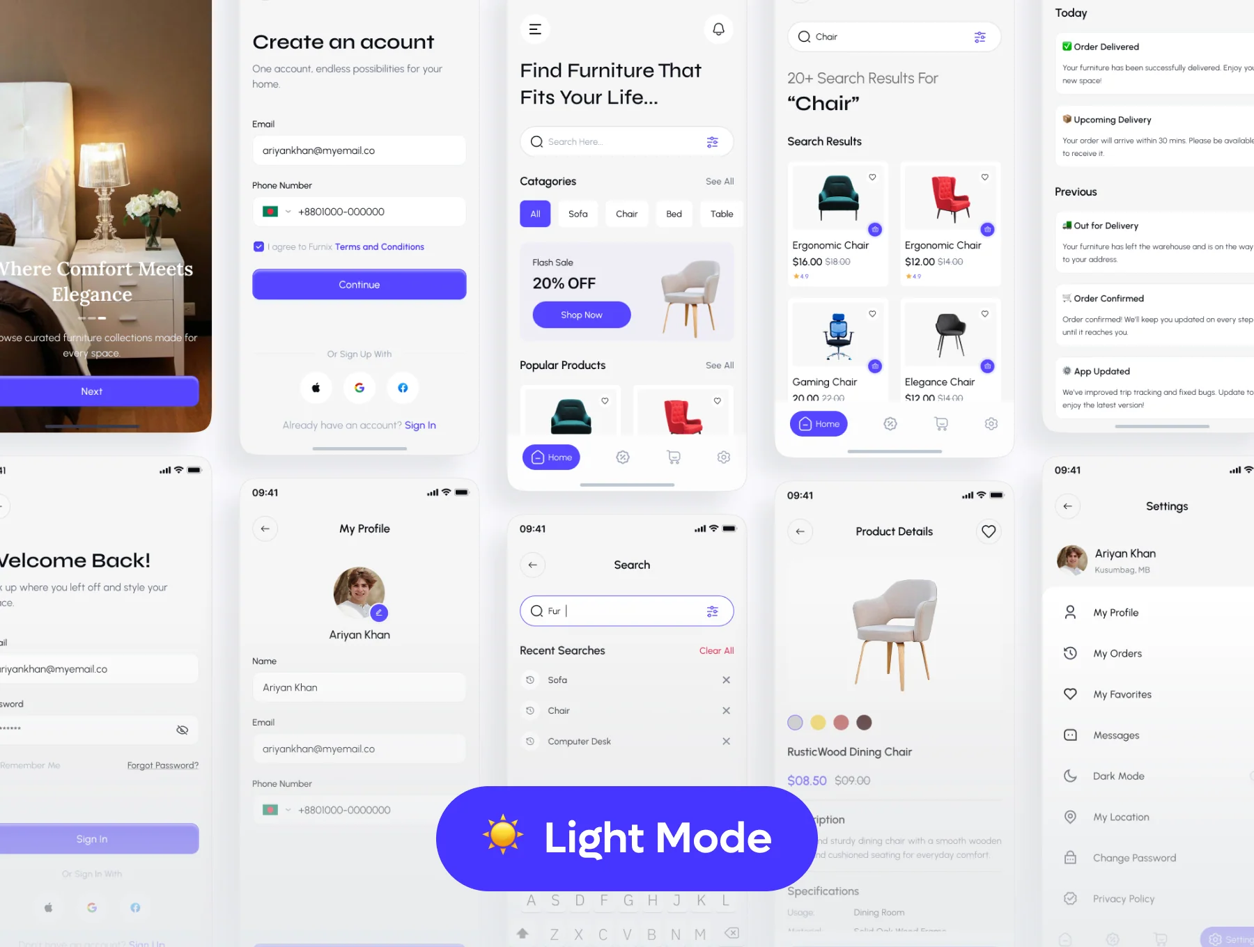 Furniture Store - Mobile App  UI Kit 3