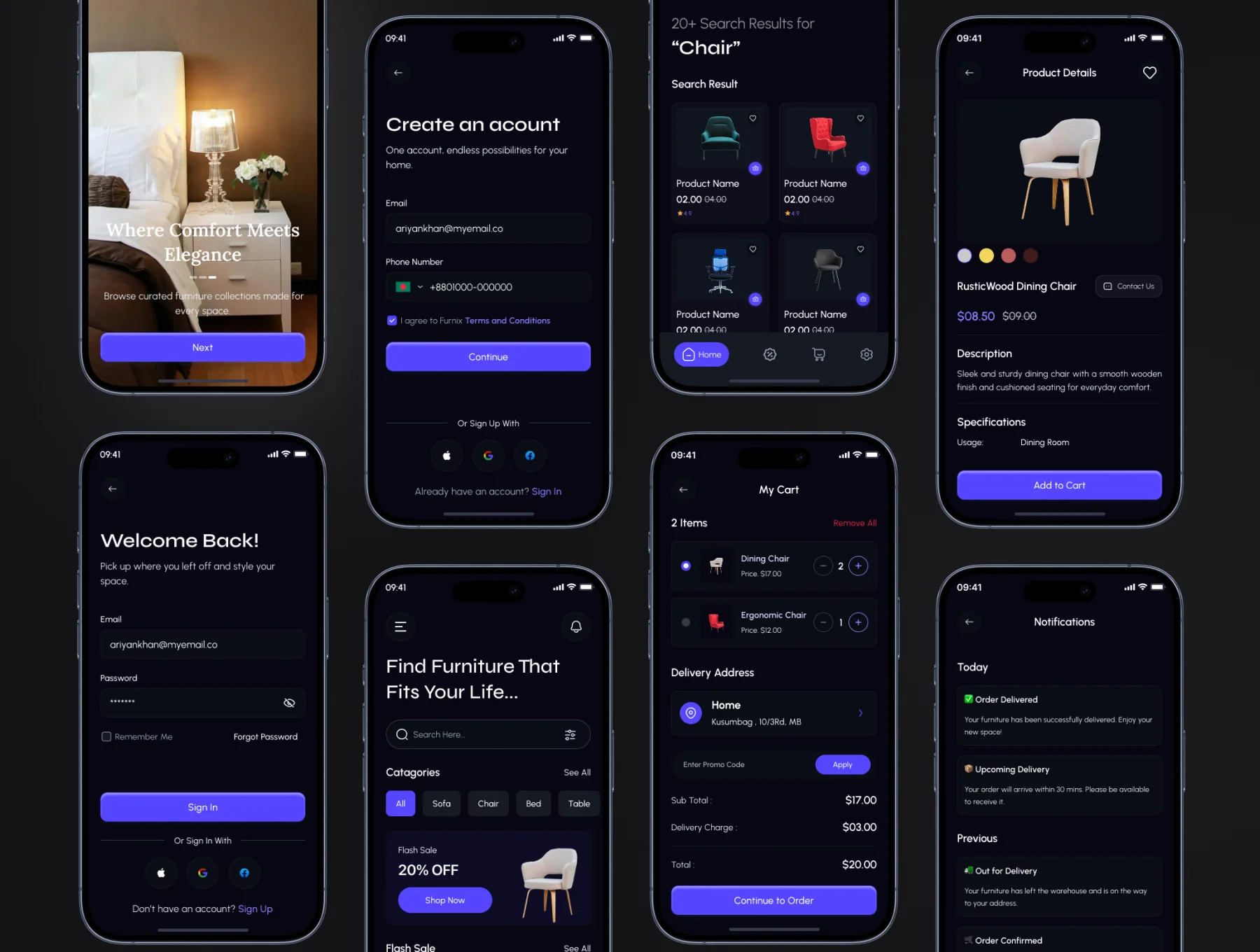 Furniture Store - Mobile App  UI Kit 7