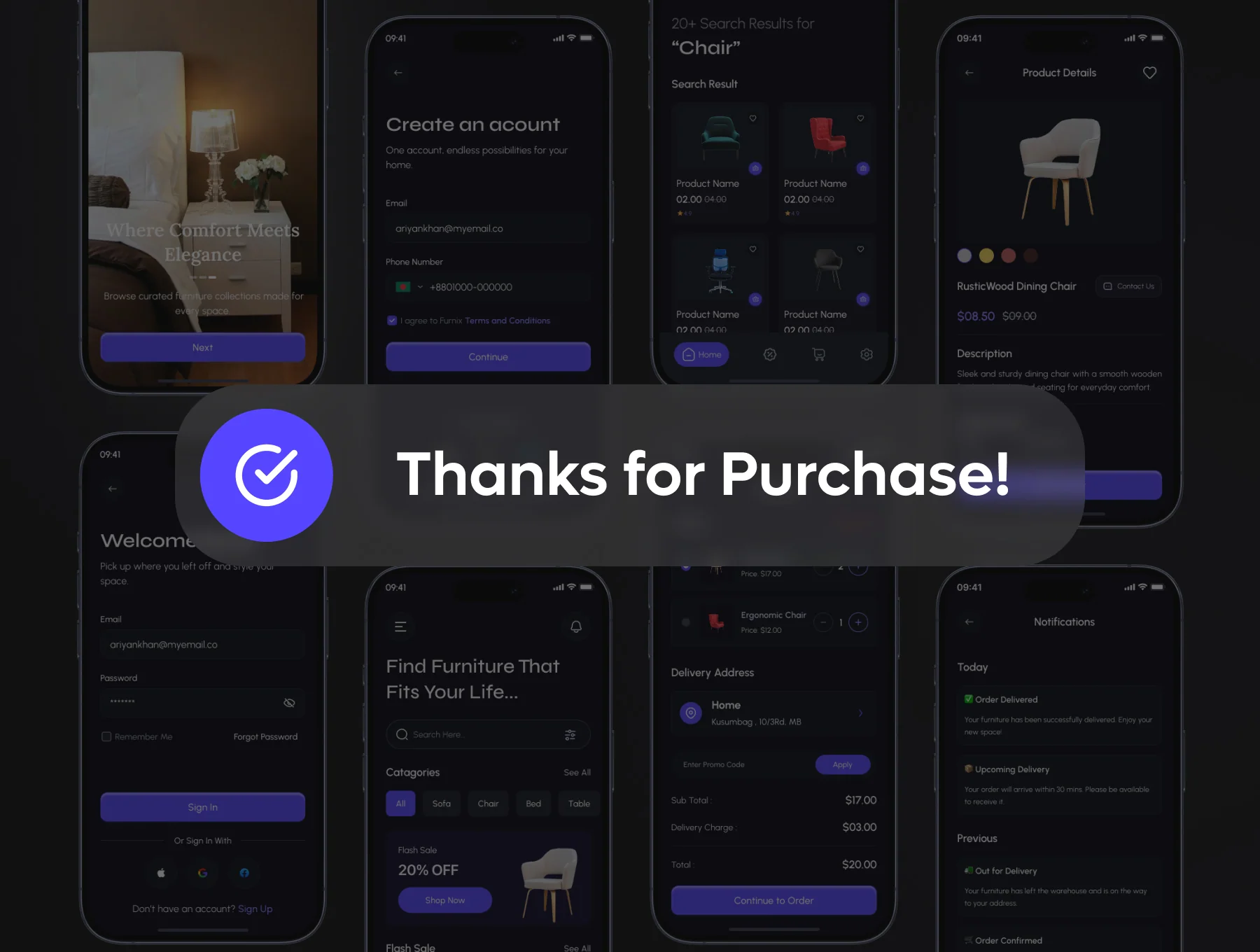 Furniture Store - Mobile App  UI Kit 8