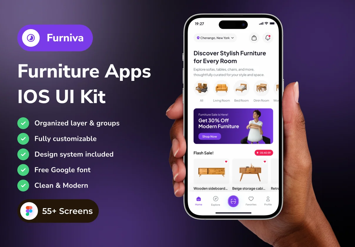 Furniva - Furniture App IOS UI Kits