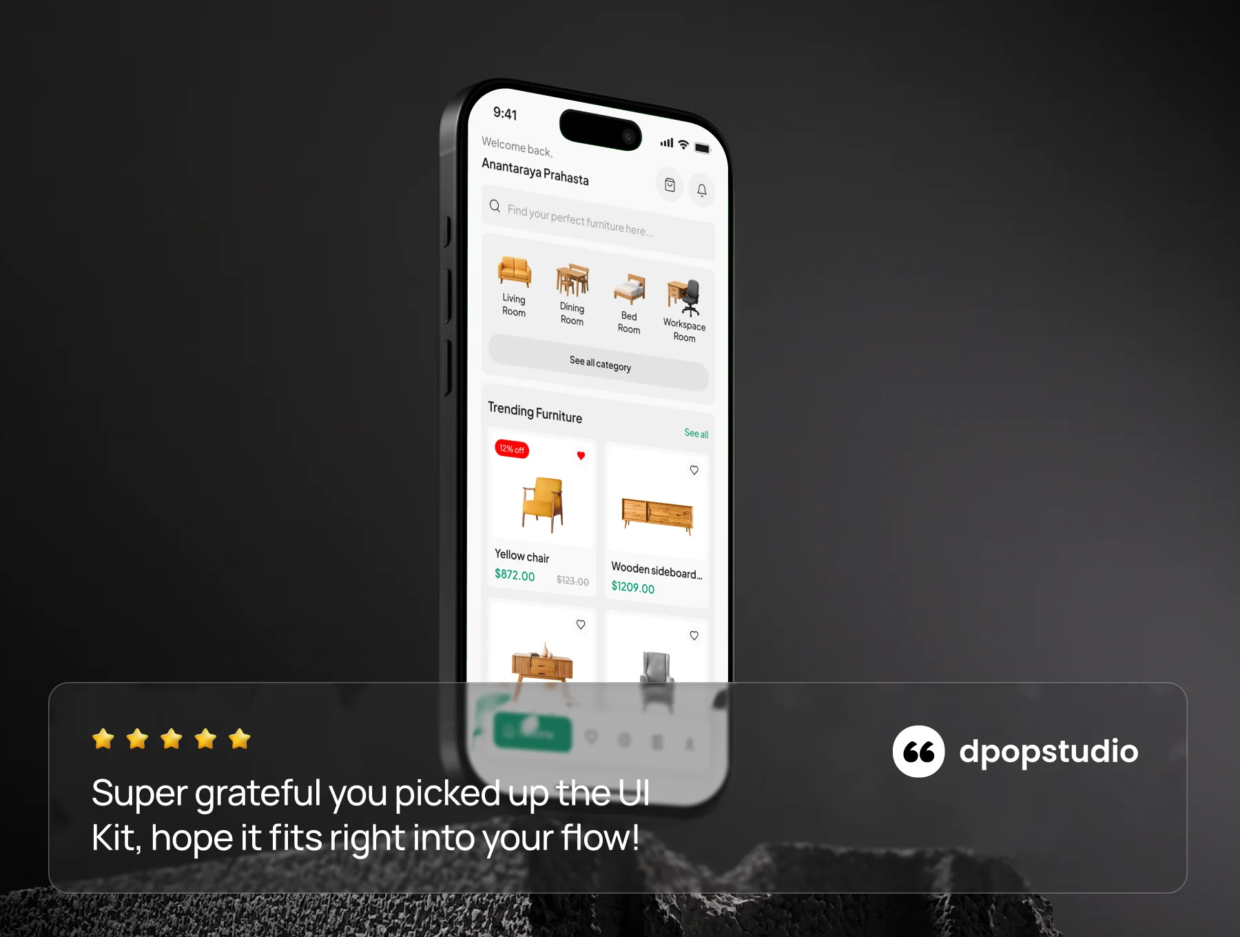 Furnivo – Furniture Ecommerce App UI Kit 8