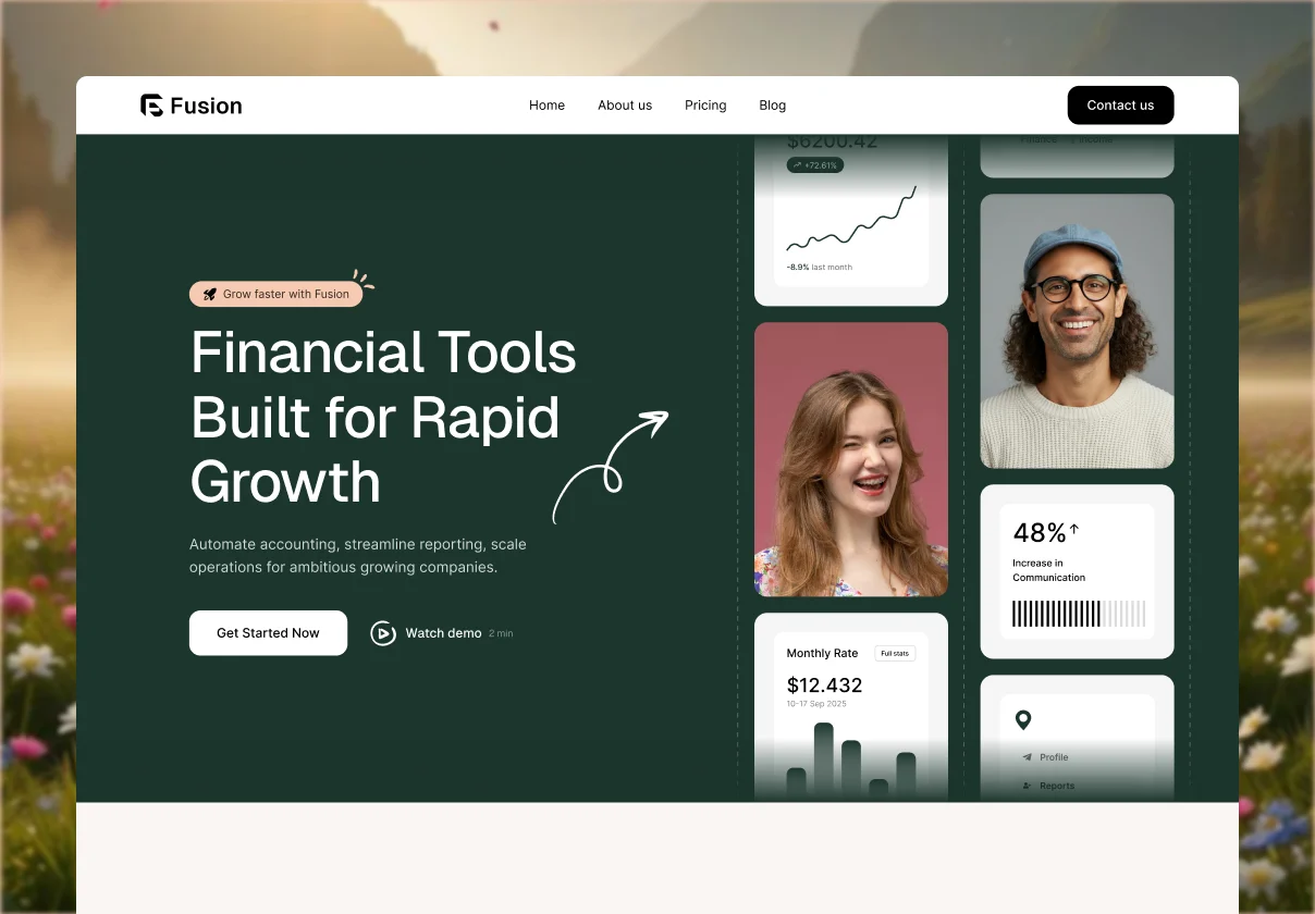 Fusion – SaaS, Banking & Investment Framer Template
