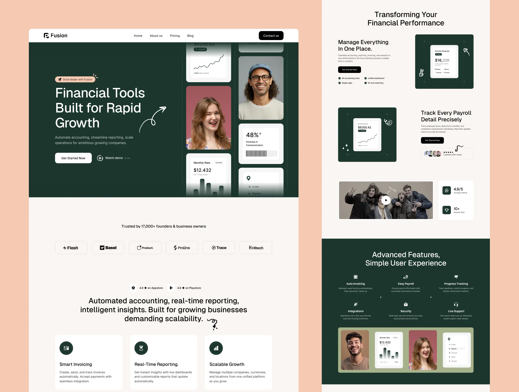 Fusion – SaaS, Banking & Investment Framer Template