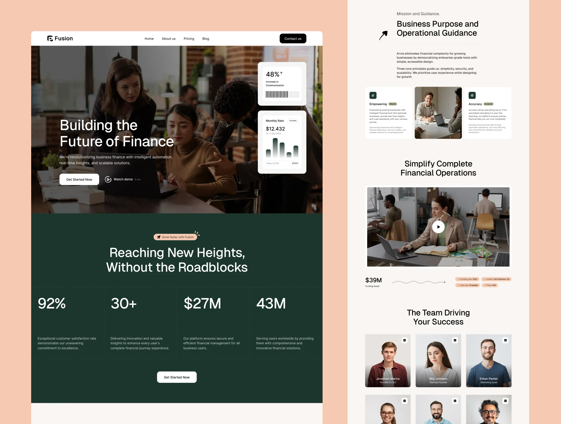 Fusion – SaaS, Banking & Investment Framer Template 2