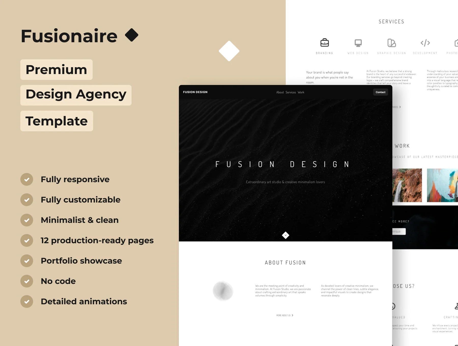 Fusionaire - Premium Design Agency Framer Template