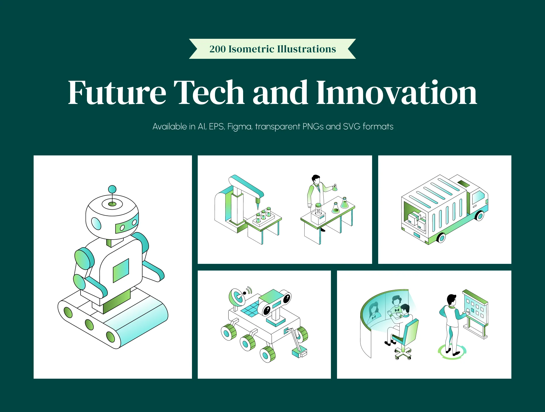 Future Tech and Innovation Isometric Illustrations