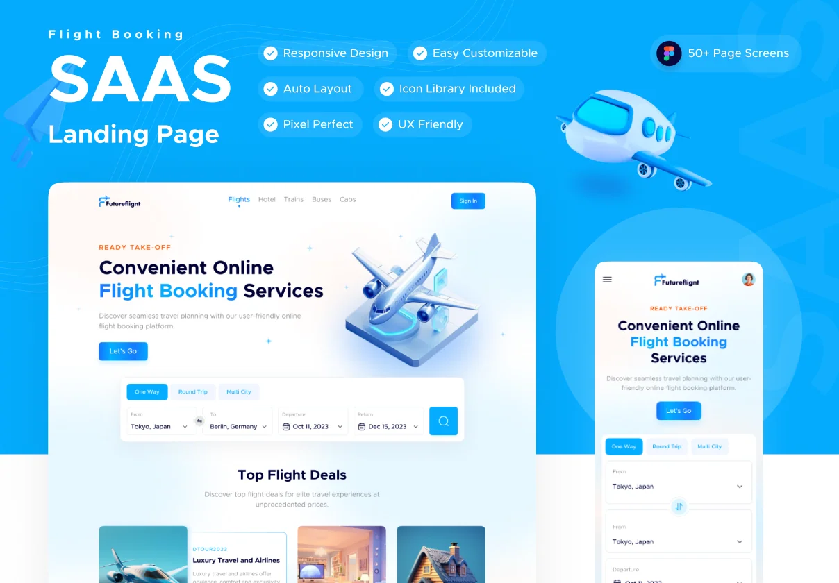 Futureflignt - Fight Booking web application UI Kit