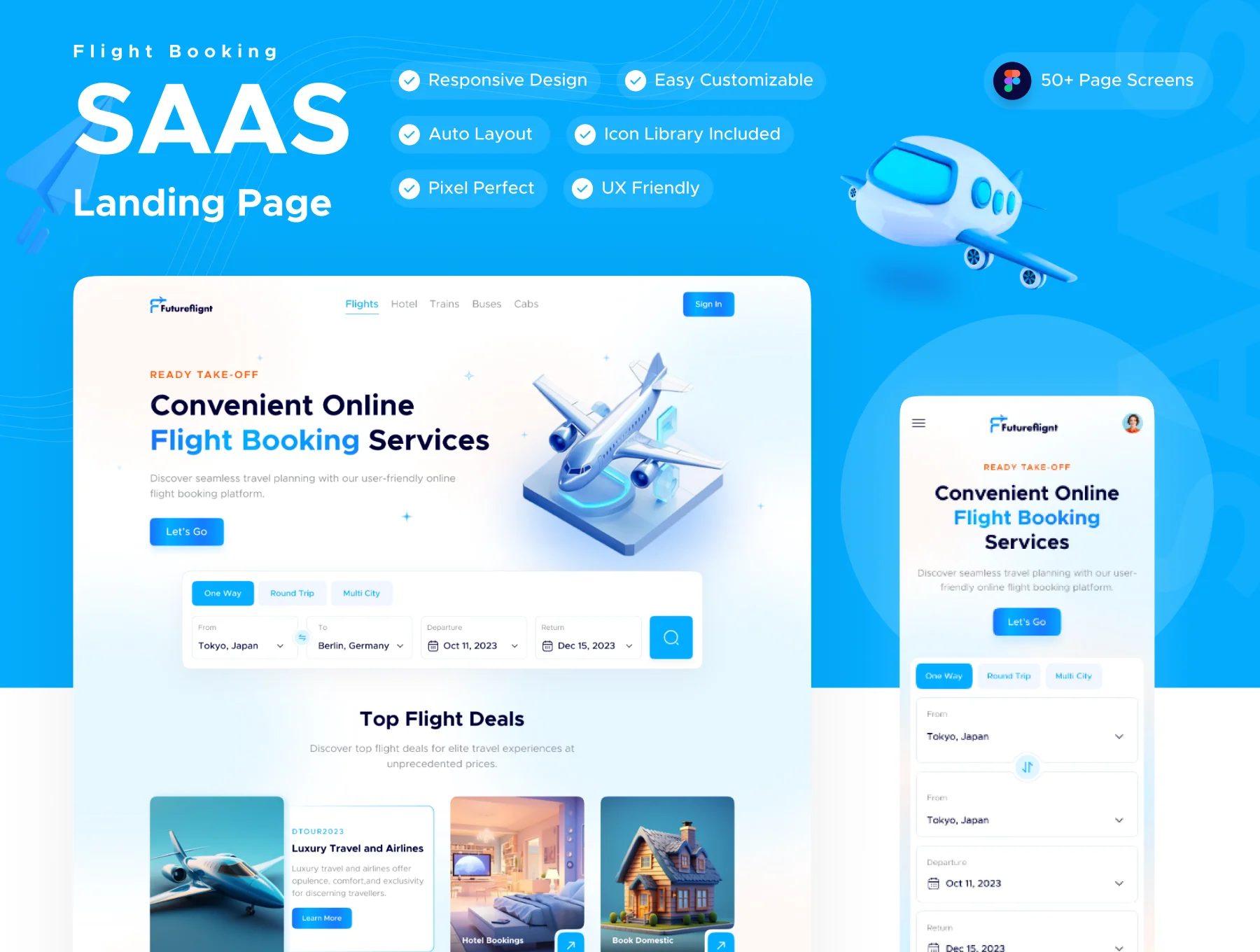 Futureflignt - Fight Booking web application UI Kit