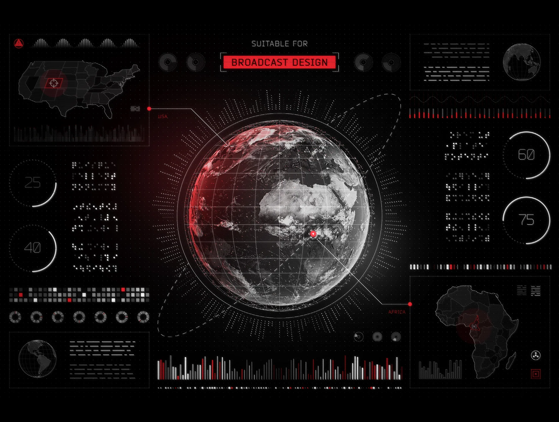 Futuristic UI Kit – 200 design elements