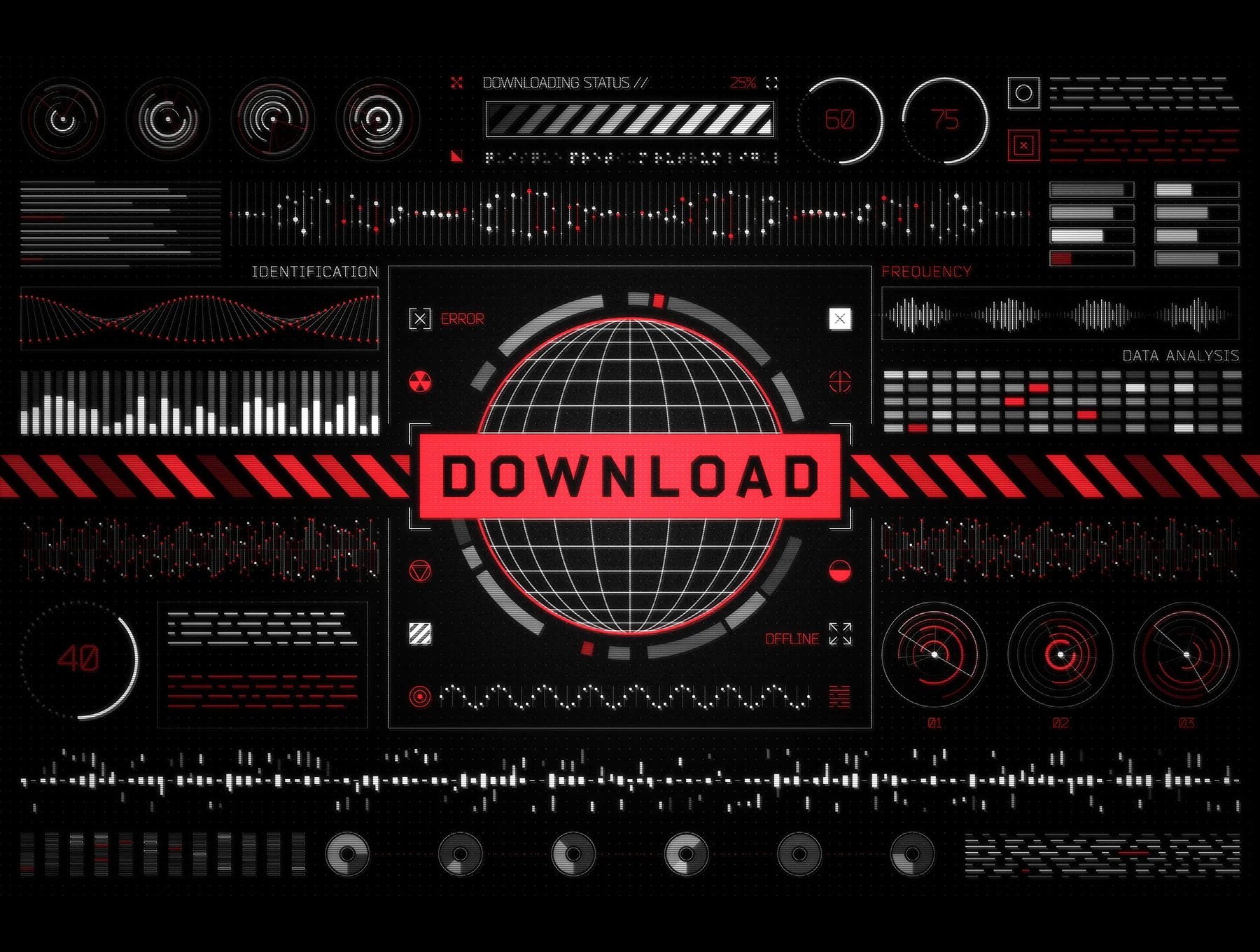 Futuristic UI Kit – 200 design elements 4