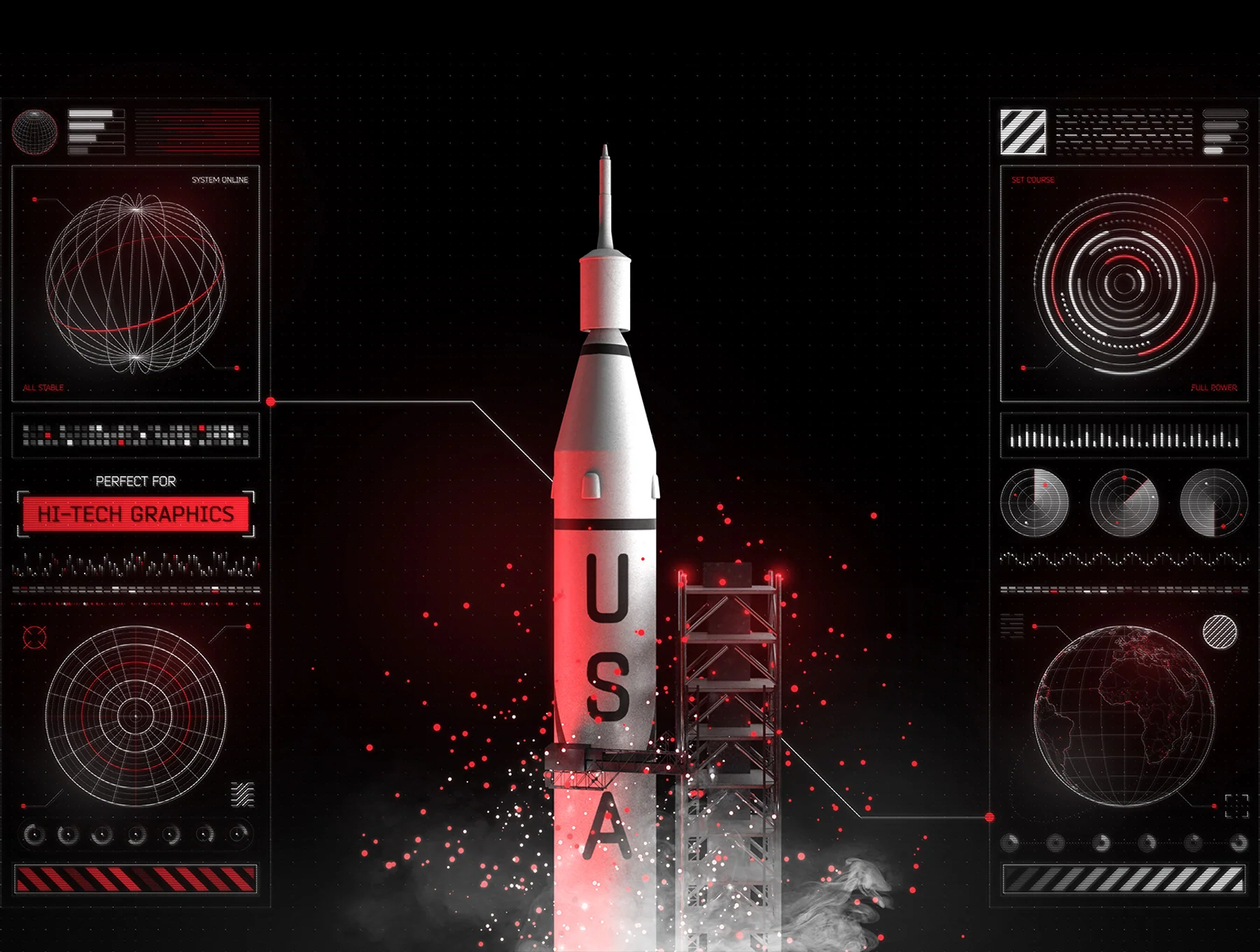 Futuristic UI Kit – 200 design elements 6