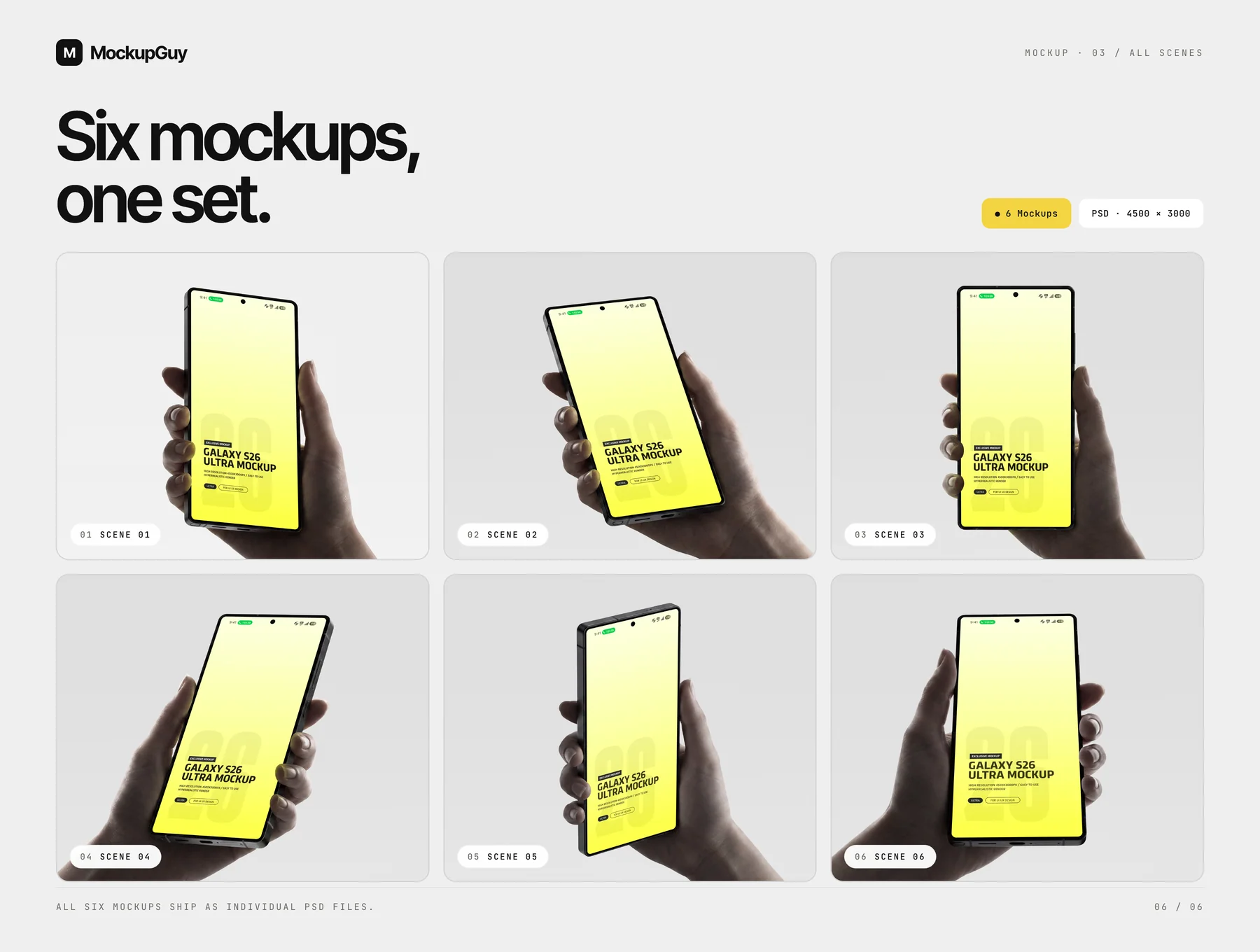 Galaxy S26 Ultra Portrait Mockup Pack | Realistic 4K PSD 3