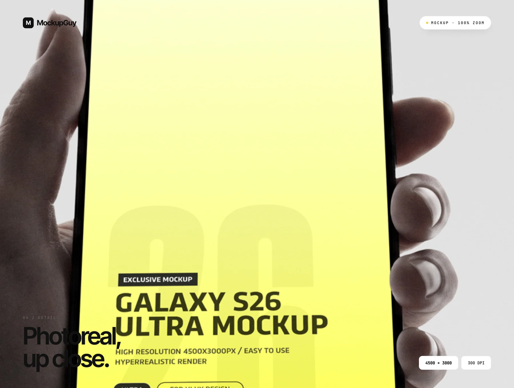 Galaxy S26 Ultra Portrait Mockup Pack | Realistic 4K PSD 4