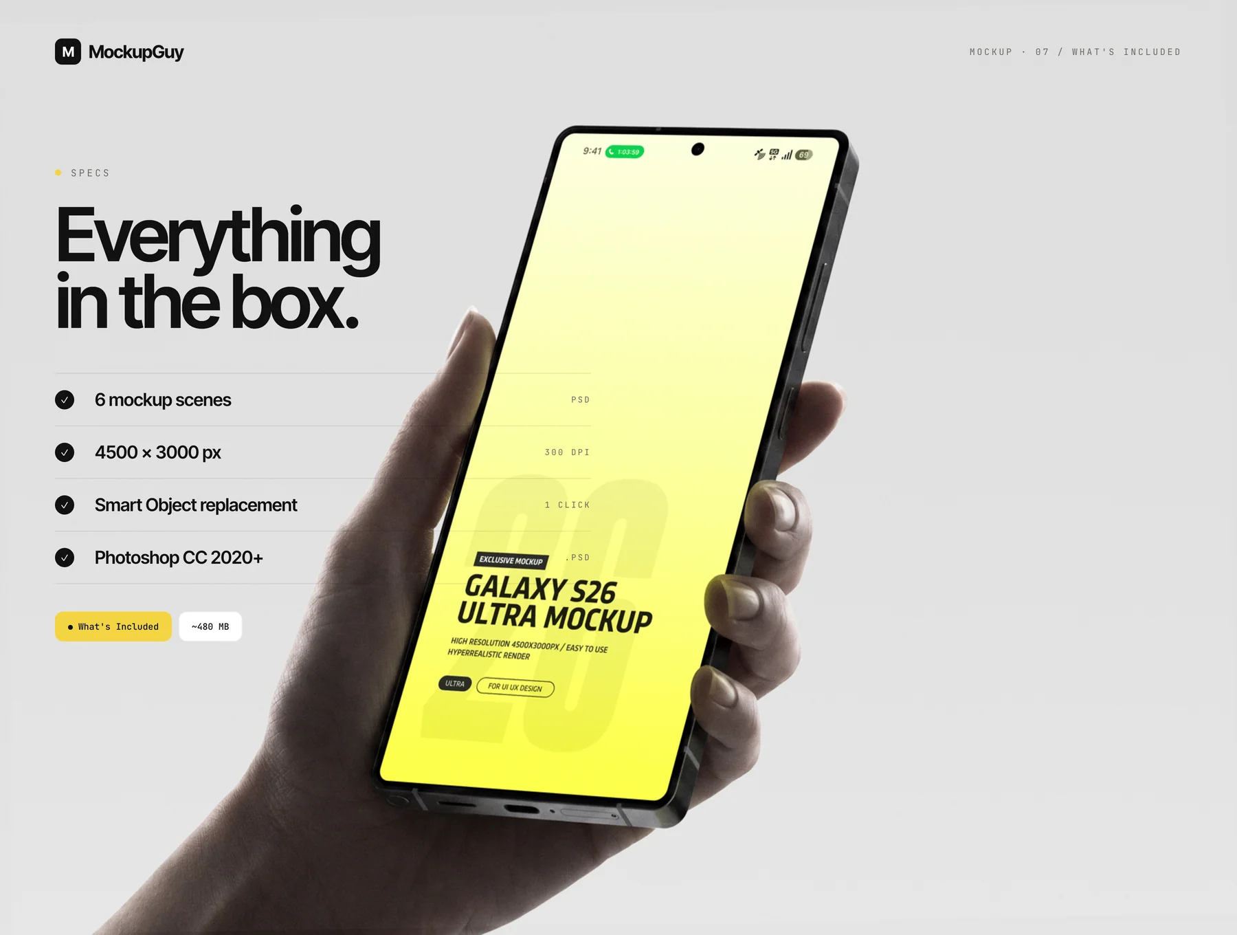 Galaxy S26 Ultra Portrait Mockup Pack | Realistic 4K PSD 7