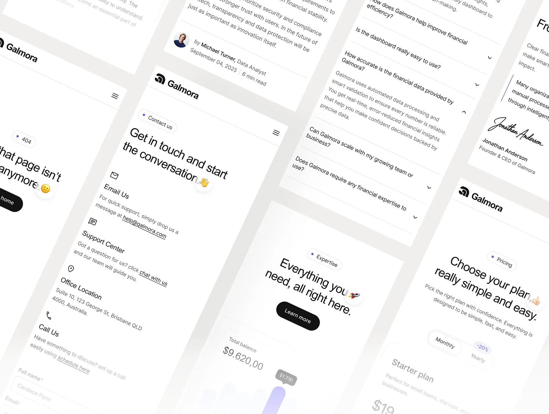 Galmora - SaaS Businesses UI Kit 4
