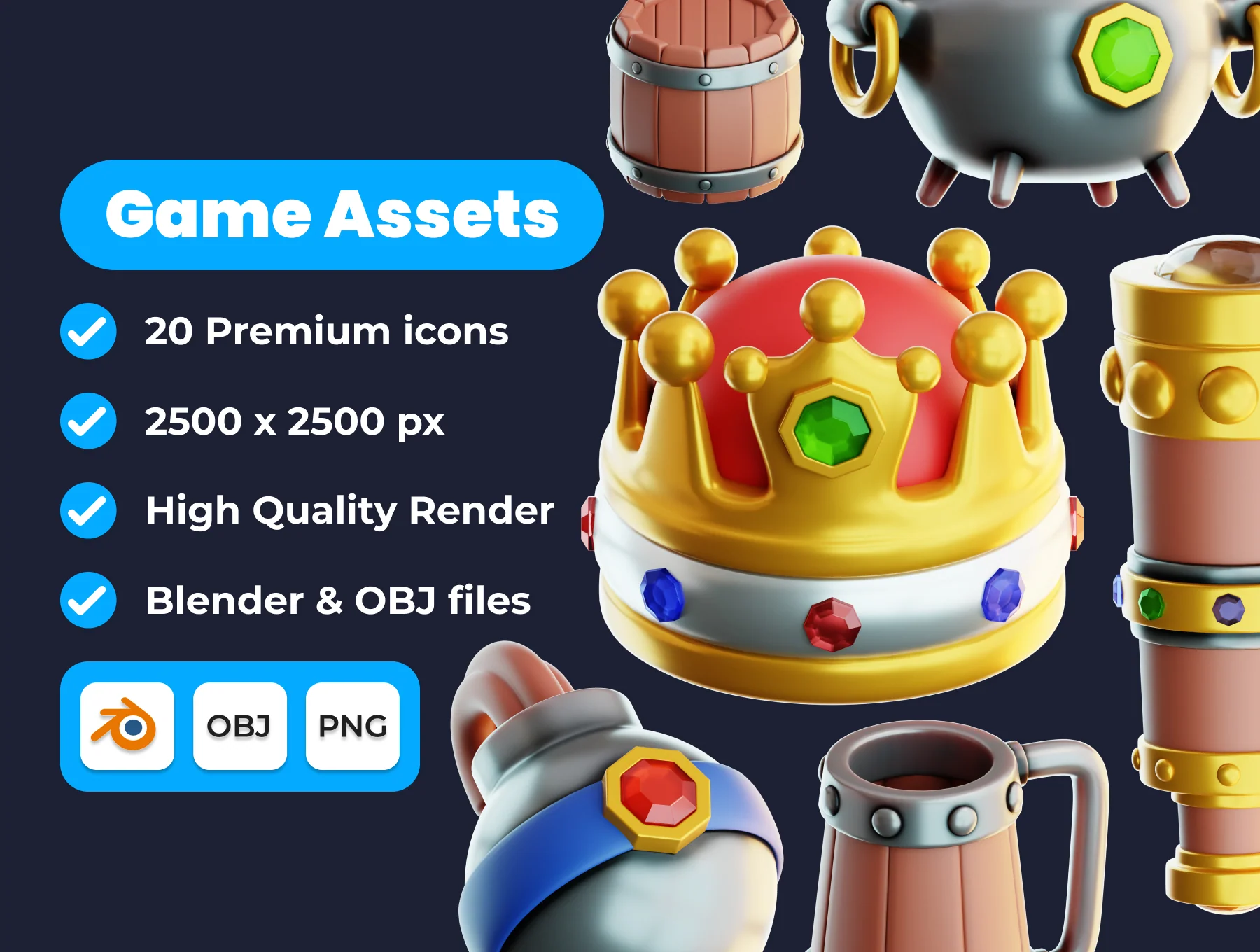 Game Assets 3D Illustration Pack