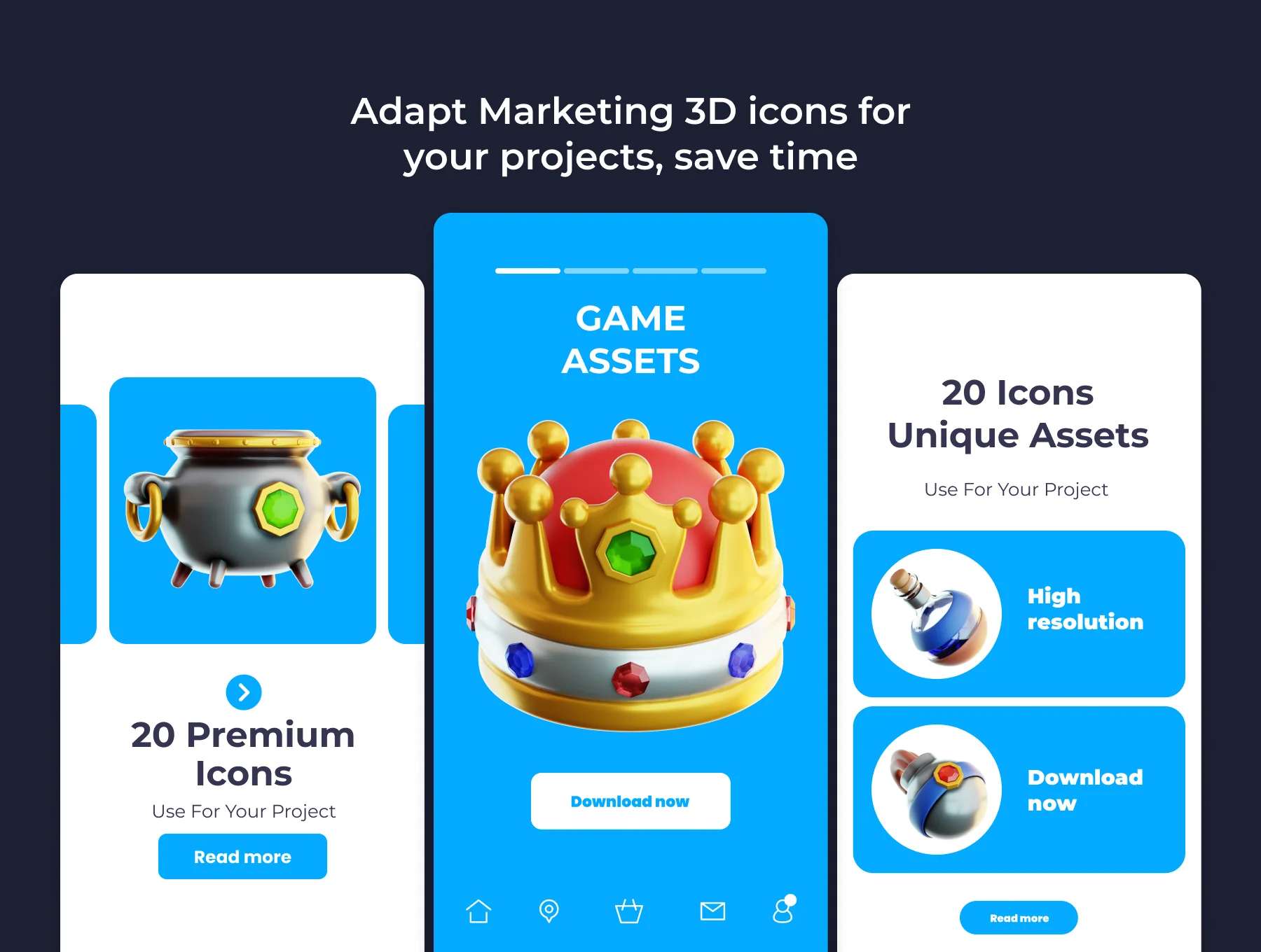 Game Assets 3D Illustration Pack 3
