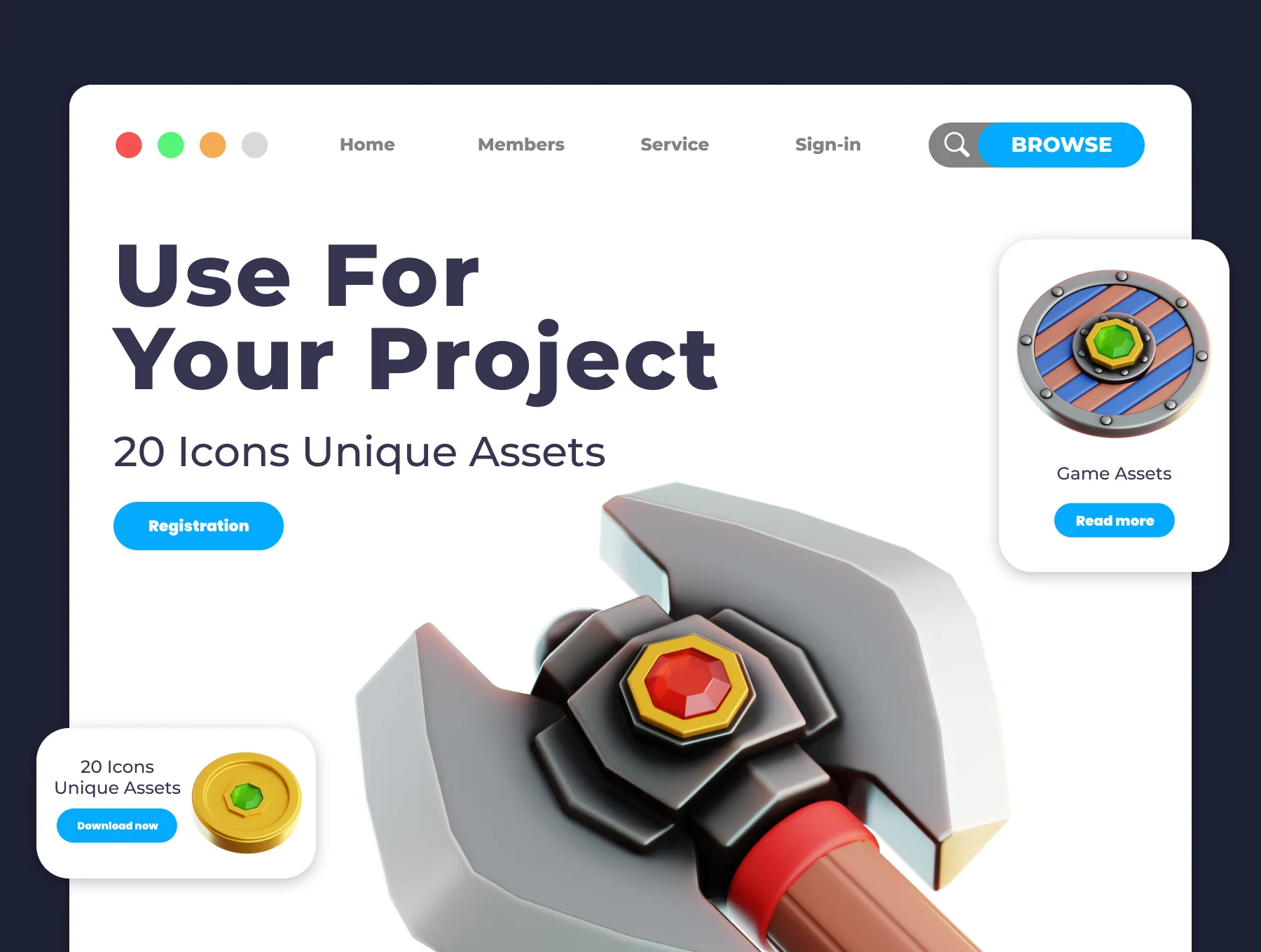 Game Assets 3D Illustration Pack 4