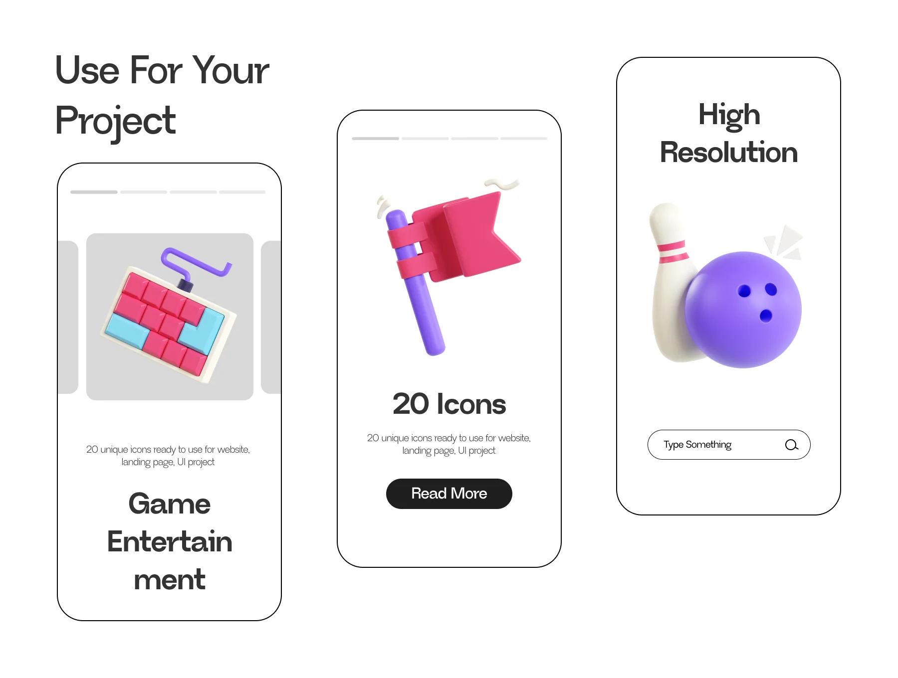 Game & Entertaintment 3D Icons 3
