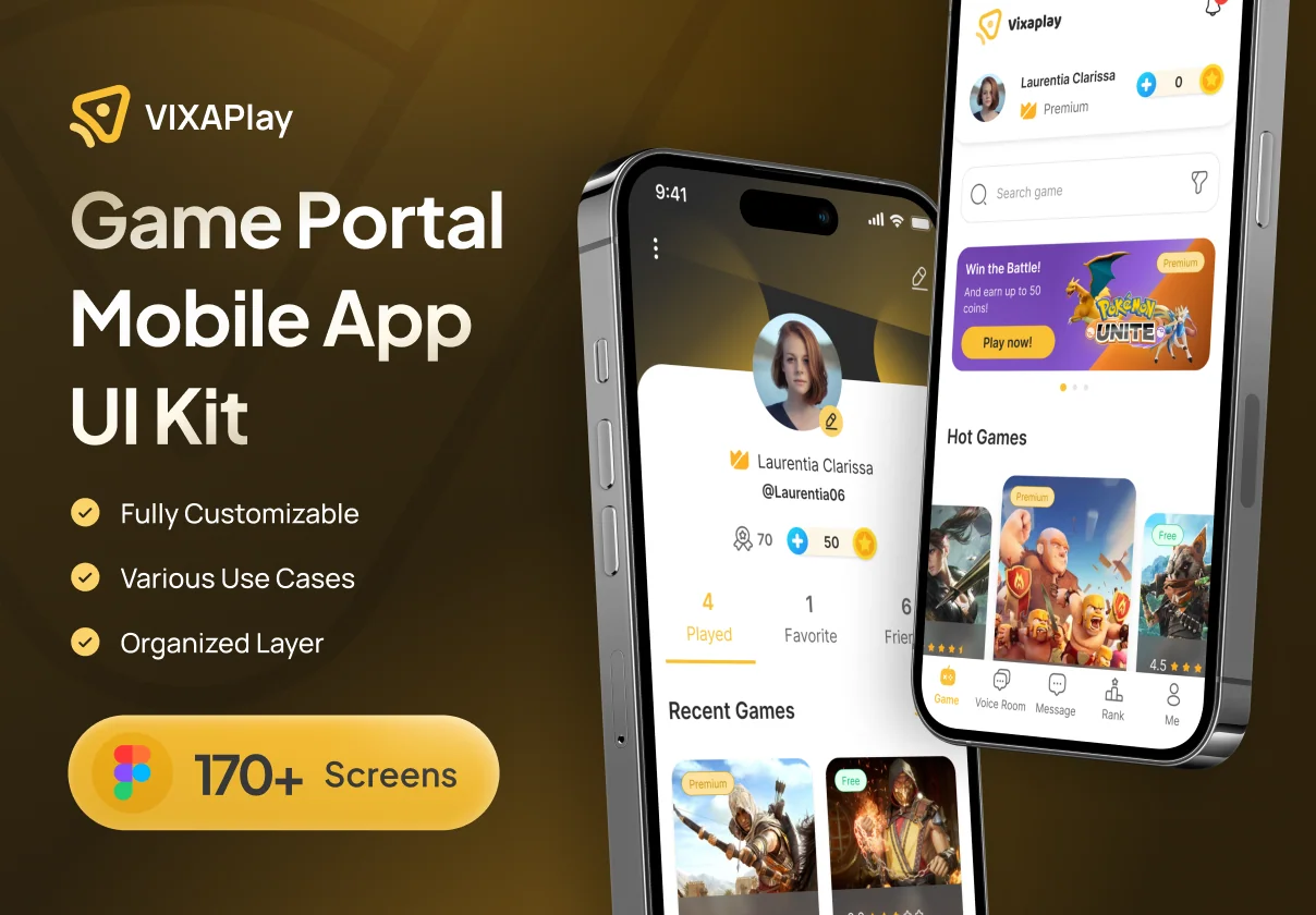 VIXA Play - Game Portal App UI Kit