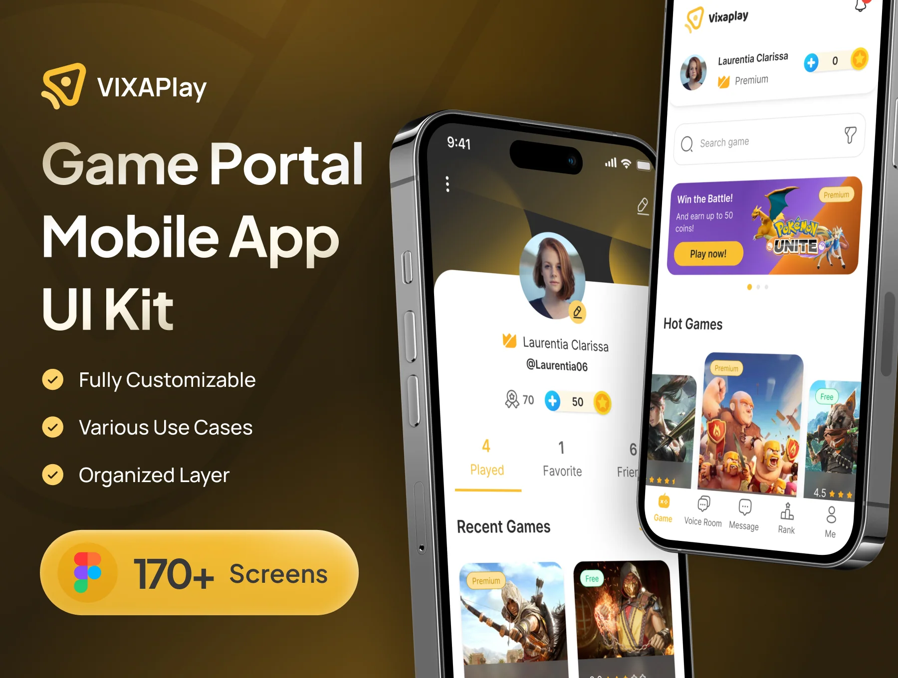 VIXA Play - Game Portal App UI Kit