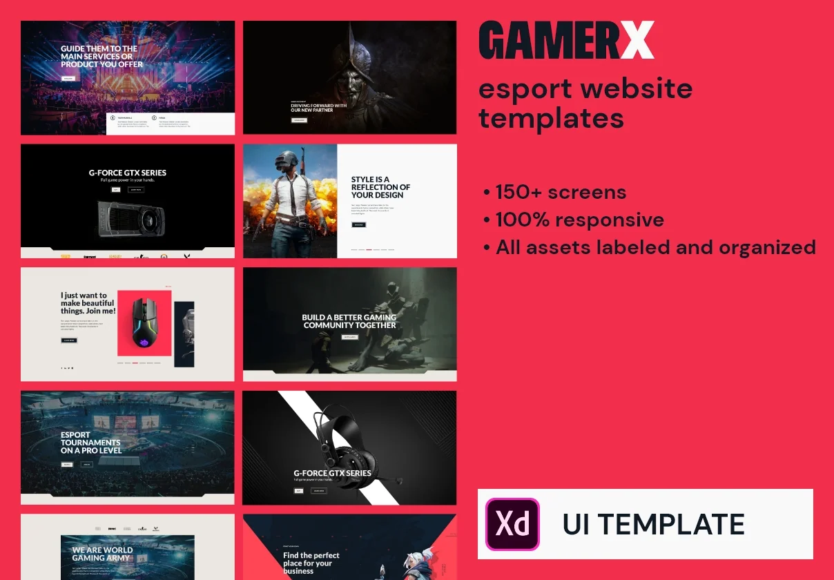 GamerX-eSport Website UI Kit