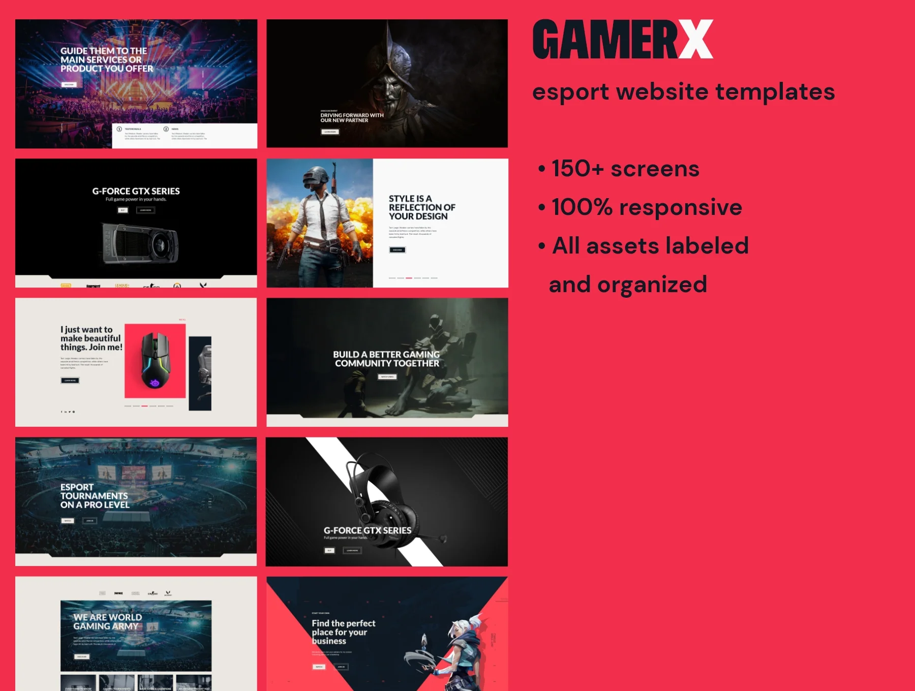 GamerX-eSport Website UI Kit