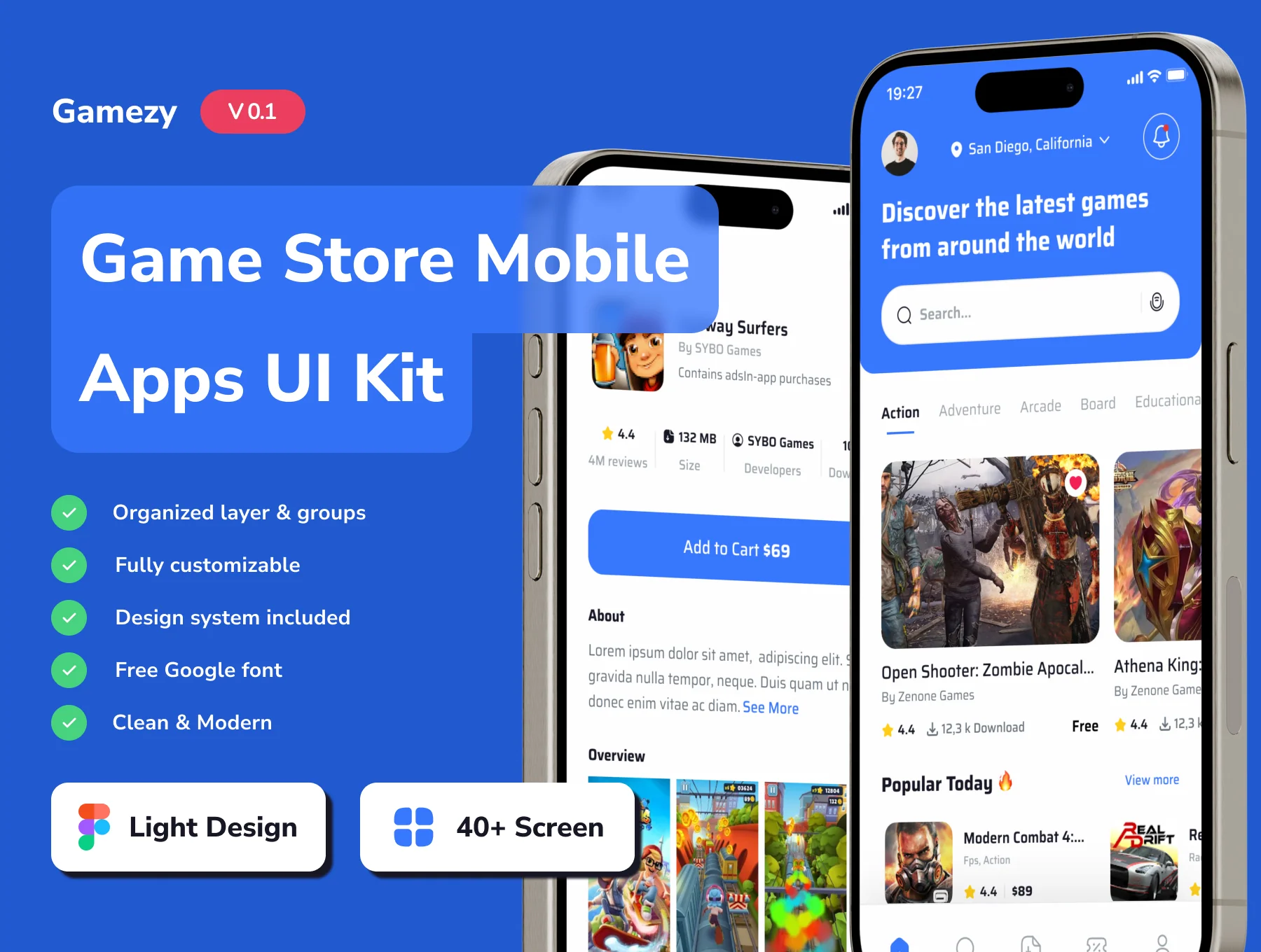 Gamezy - Game Store Mobile App UI Kits