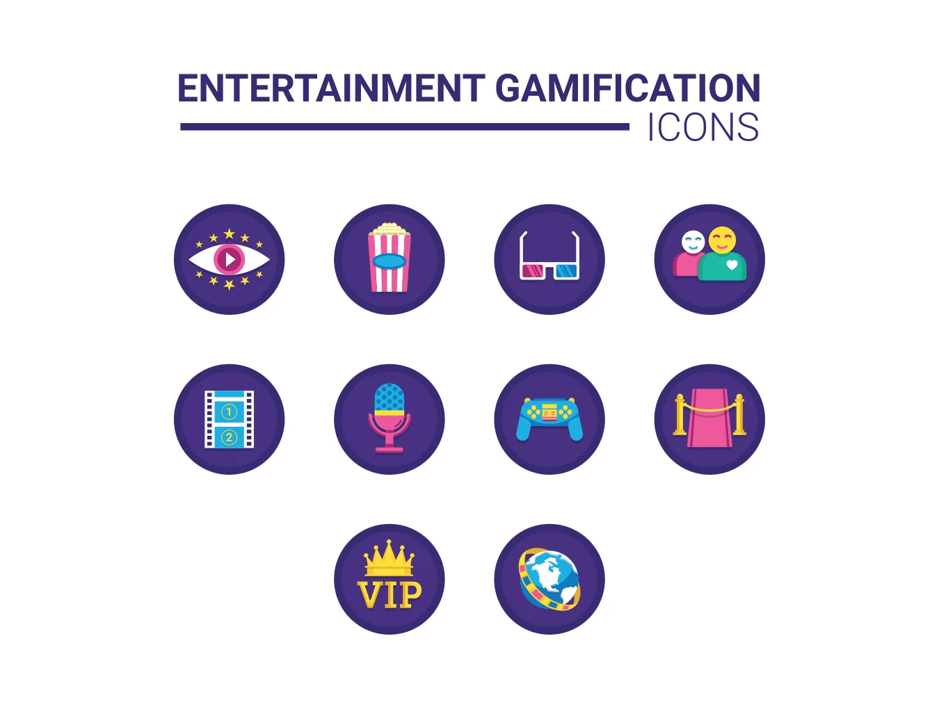 60 Gamification Icons | Orchid Series 4