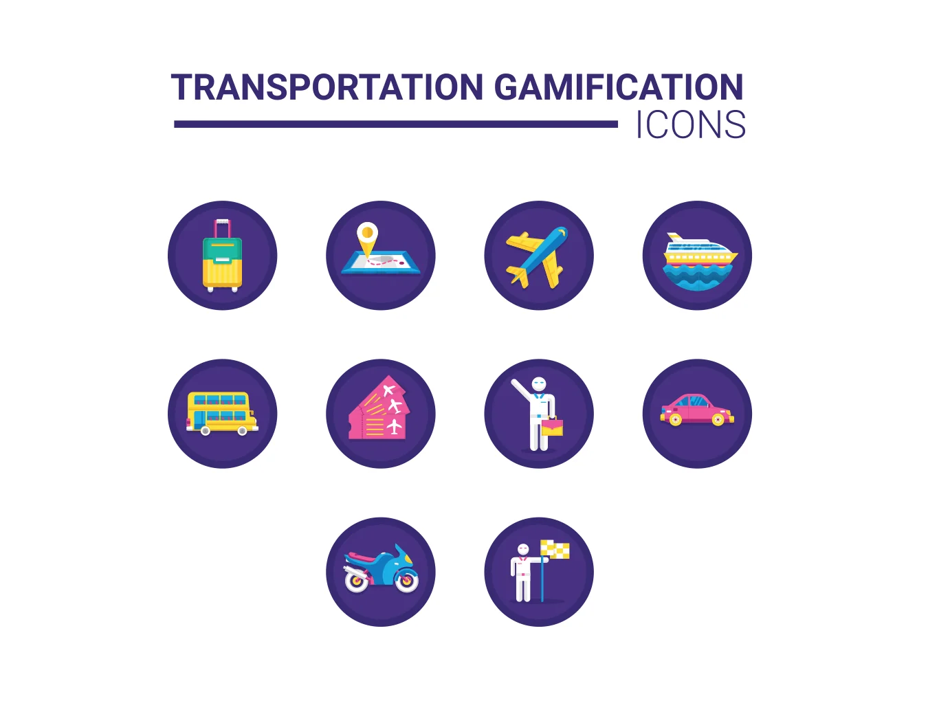 60 Gamification Icons | Orchid Series 7
