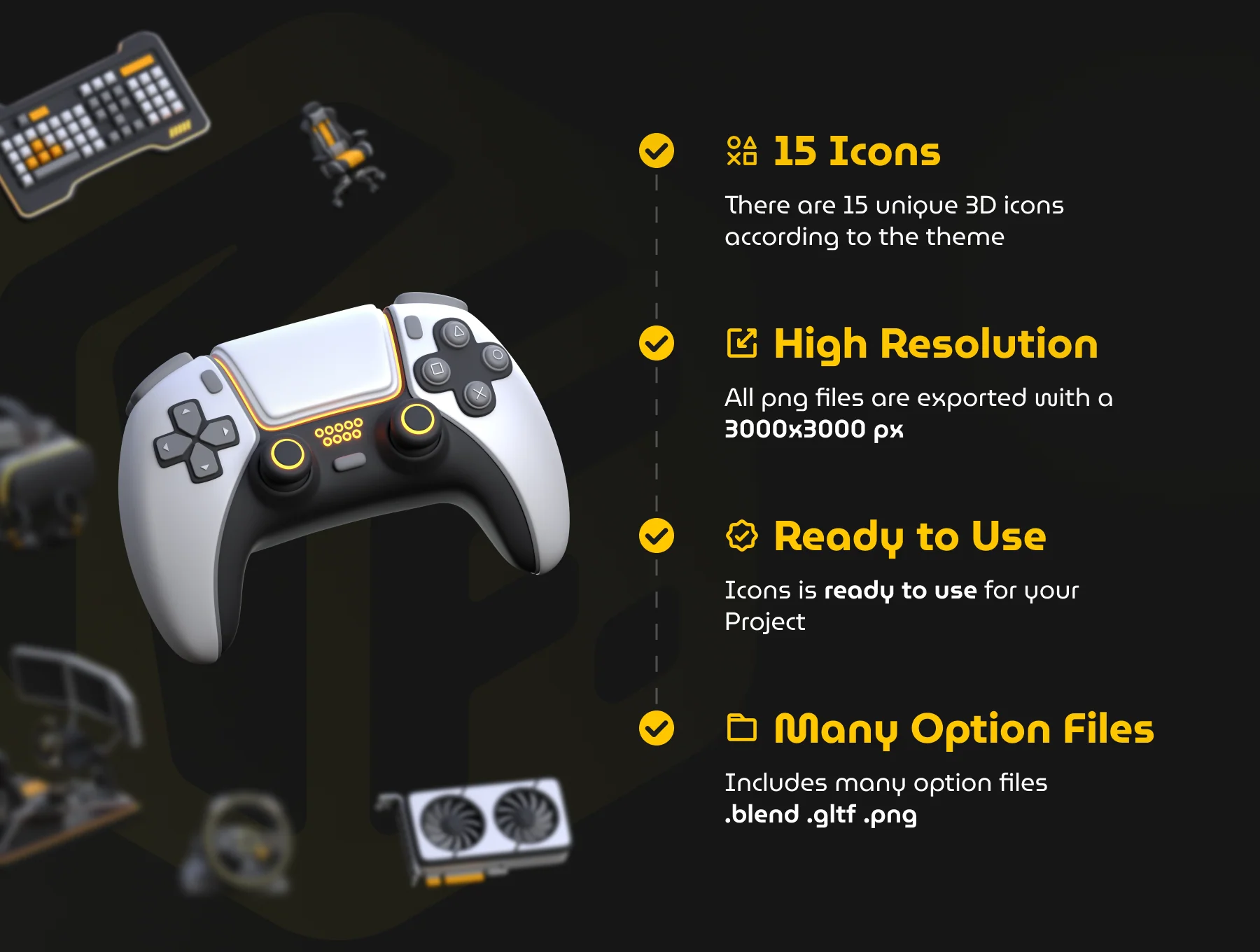Gaming and Device 3D Icon Set 3