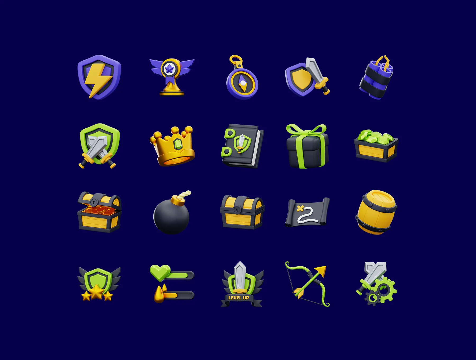 Gaming Asset 3D Icons Pack 5