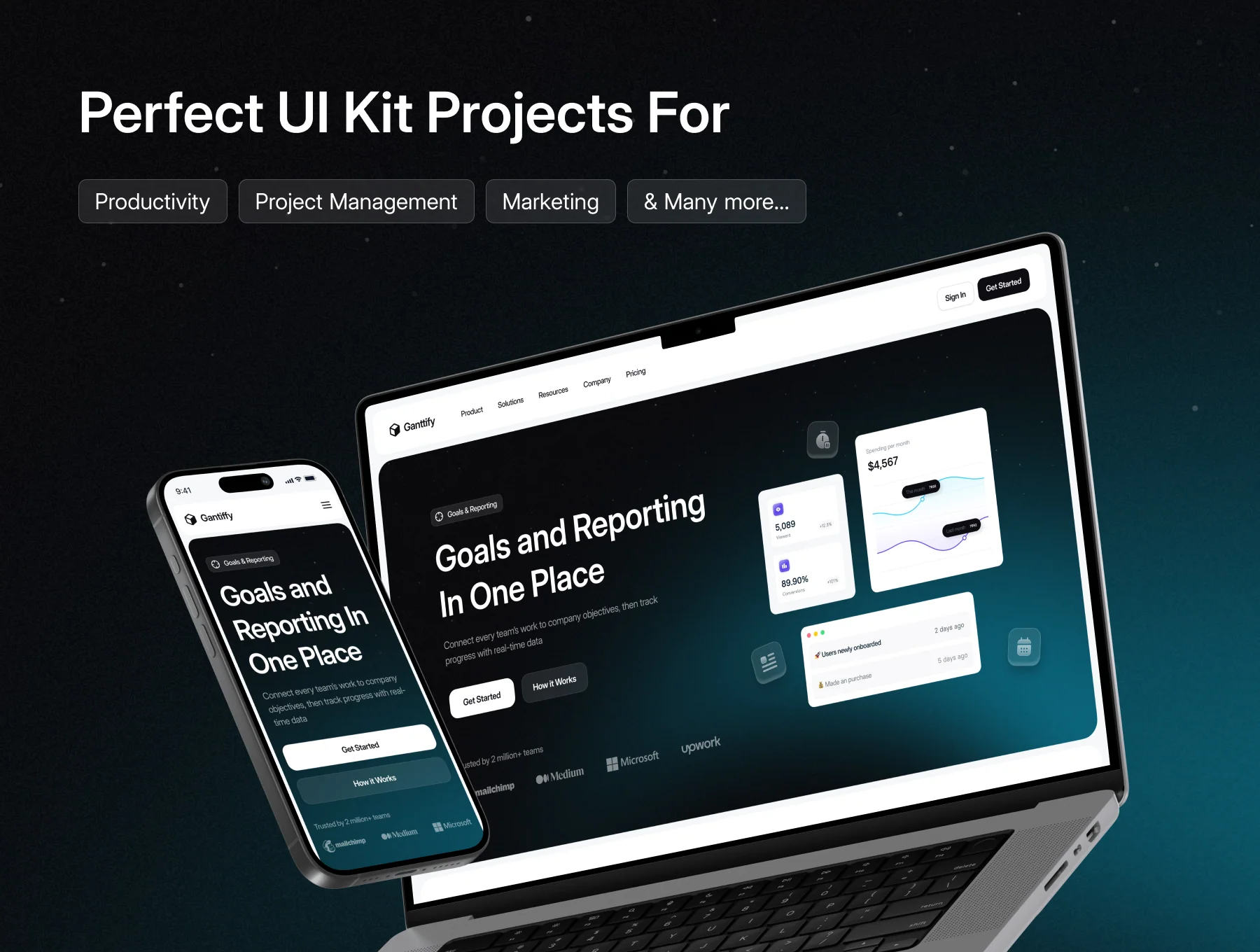 Ganttify - Productivity - Web Templates UI Kit 3