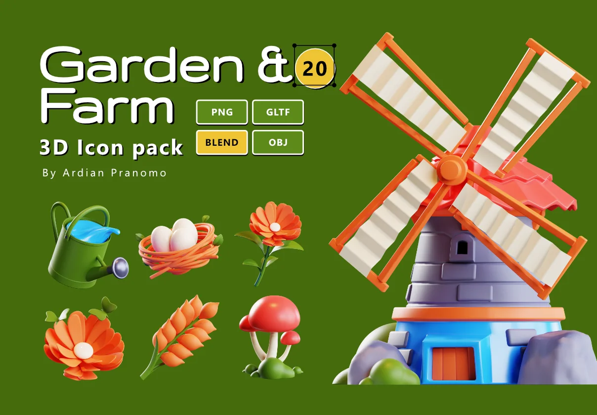 Garden & Farm 3D Icon pack