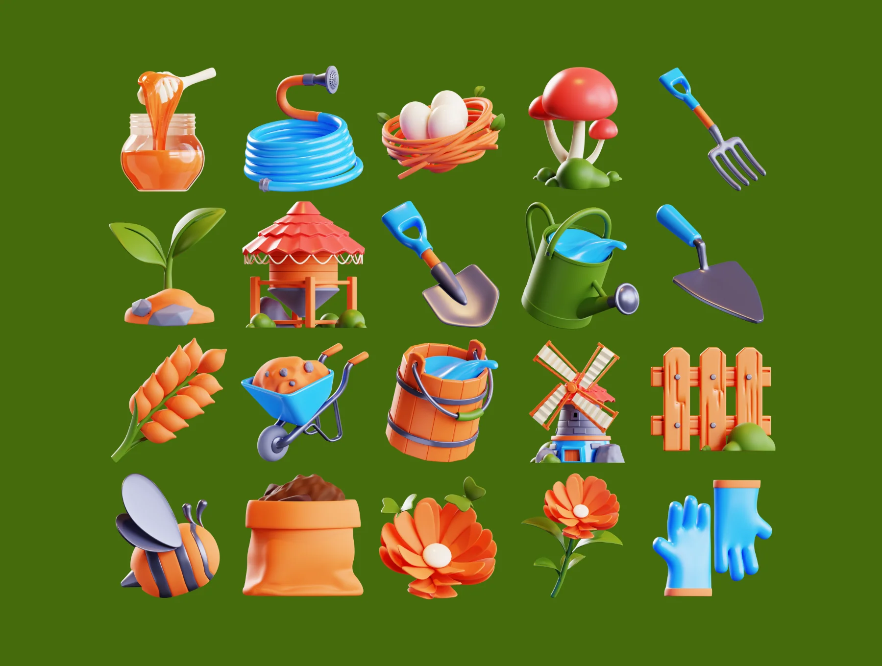 Garden & Farm 3D Icon pack 4
