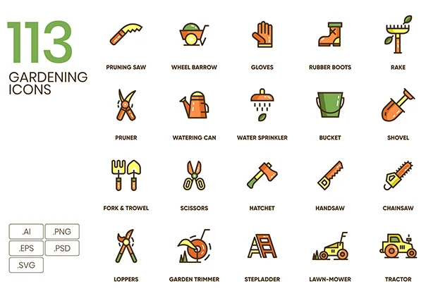 113 Gardening Icons | Eco Series