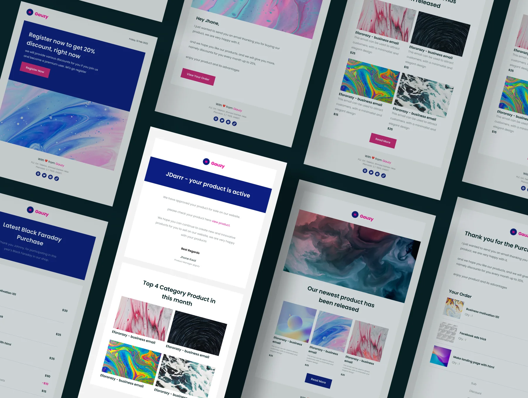 Gauzy - 20 Uniq Email Template  for Bussiness 5