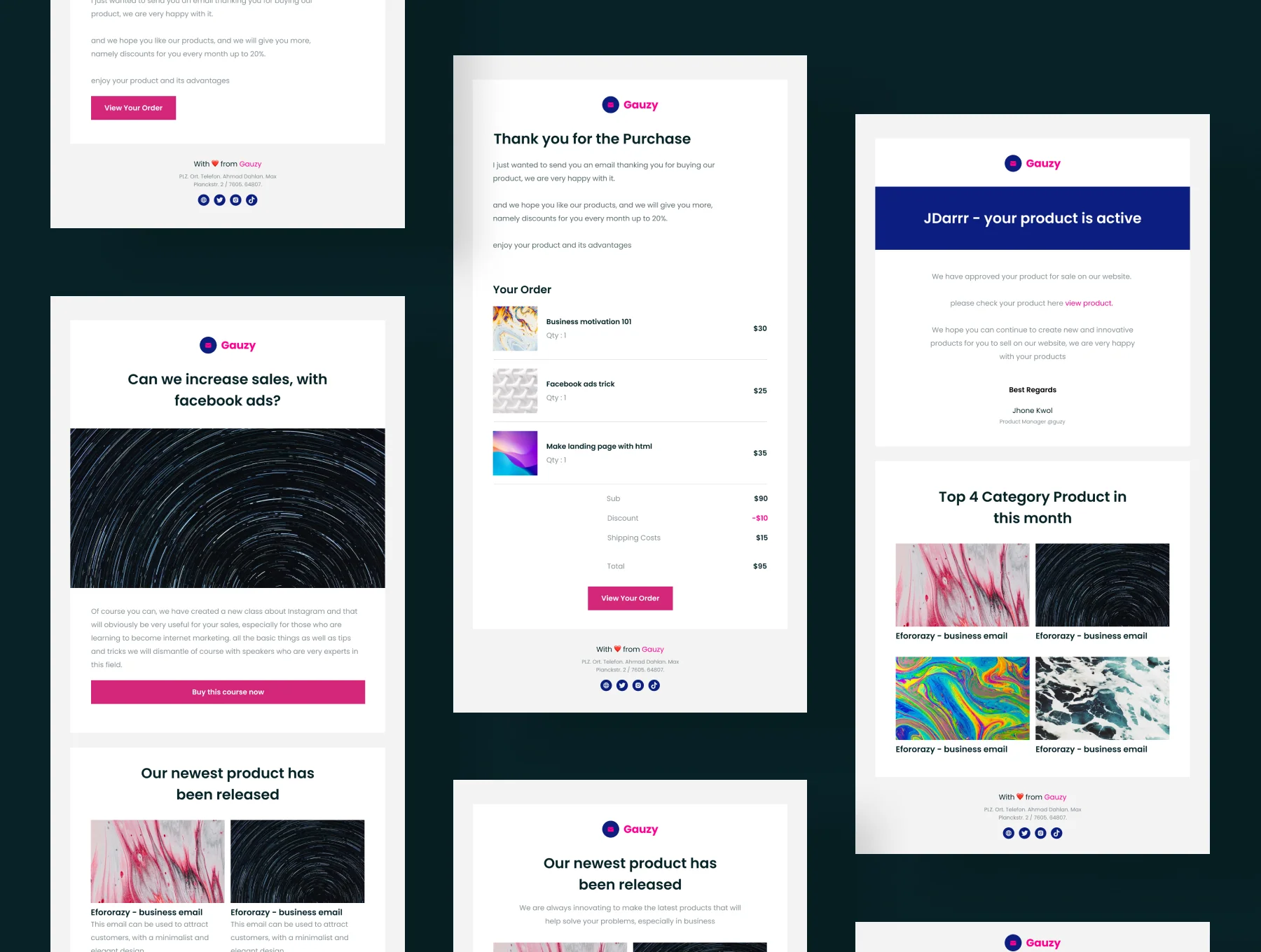 Gauzy - 20 Uniq Email Template  for Bussiness 6