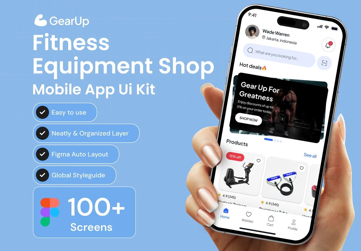 GearUp Fitness Equipment Shop App Ui Kit