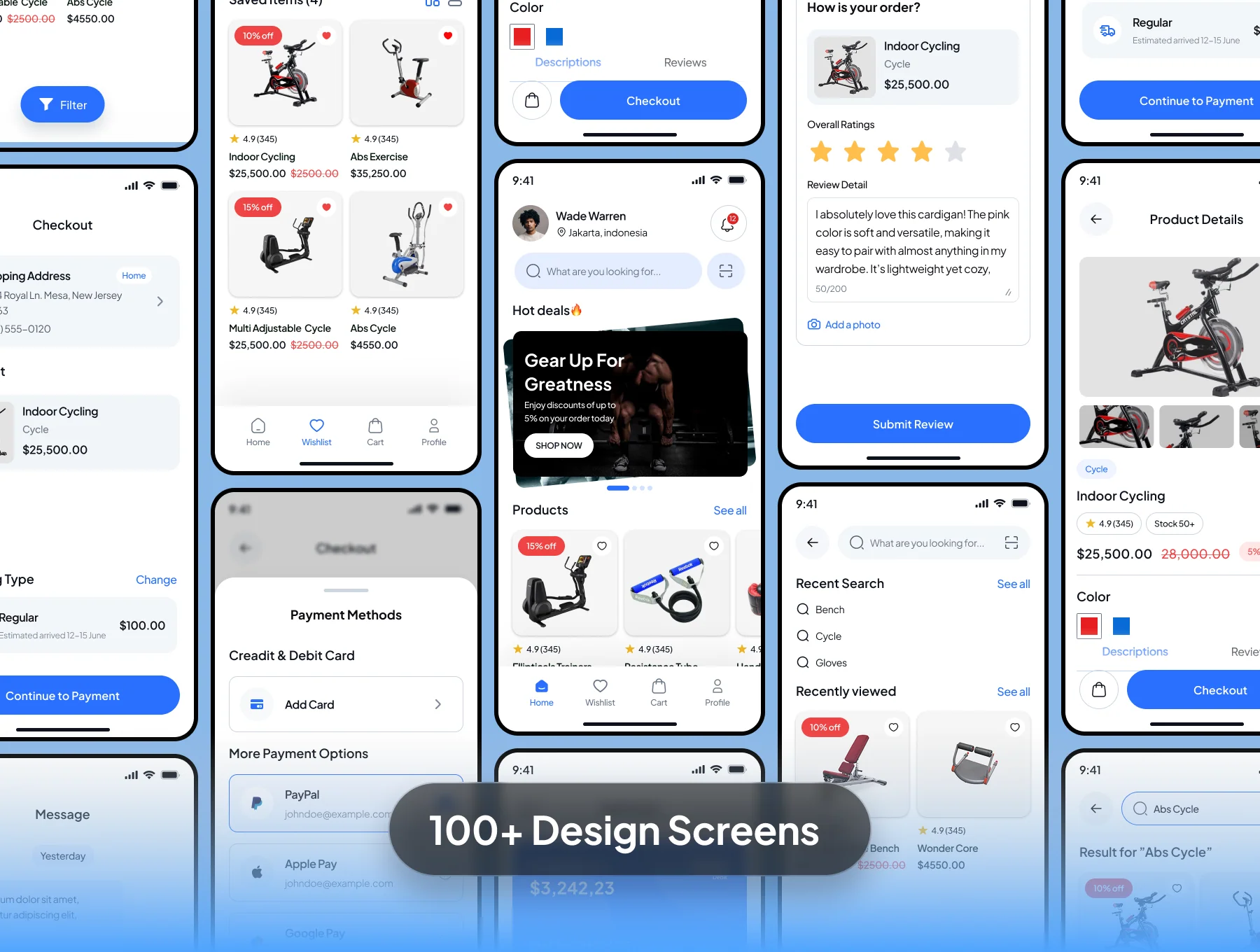 GearUp Fitness Equipment Shop App Ui Kit 2