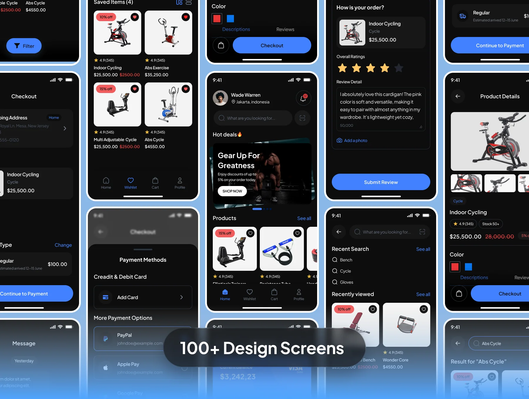 GearUp Fitness Equipment Shop App Ui Kit 3