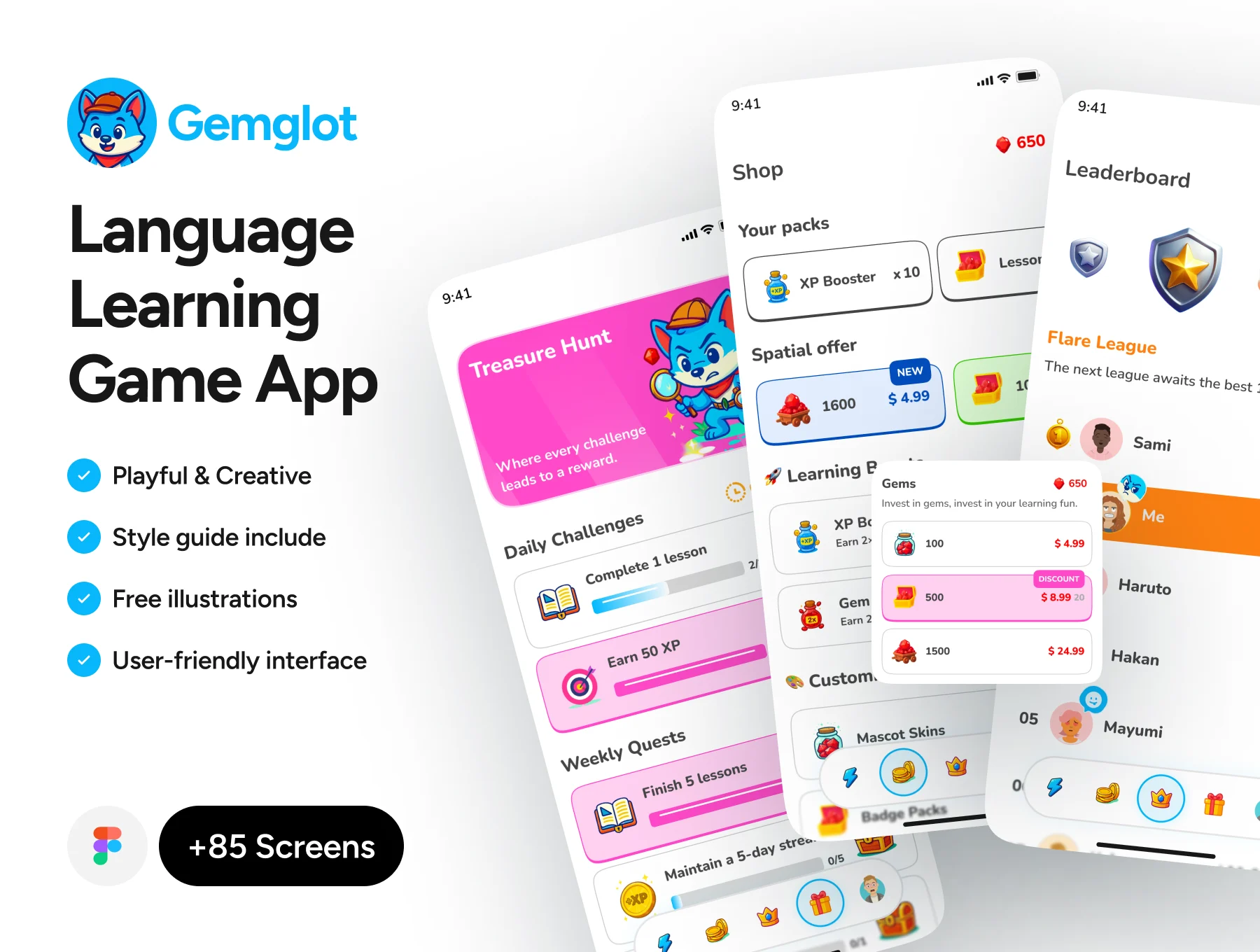 Gemglot - Language Learning Game App