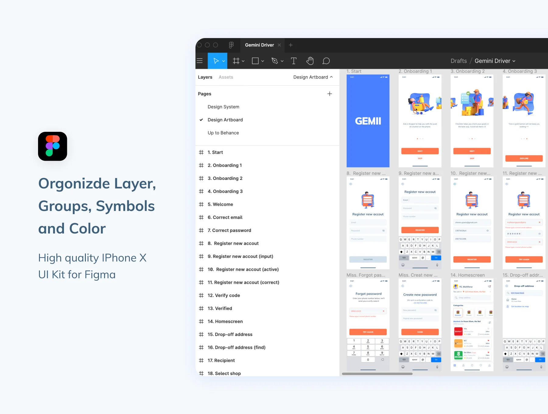 Gemii - Shopping Driver App UI Kit 3